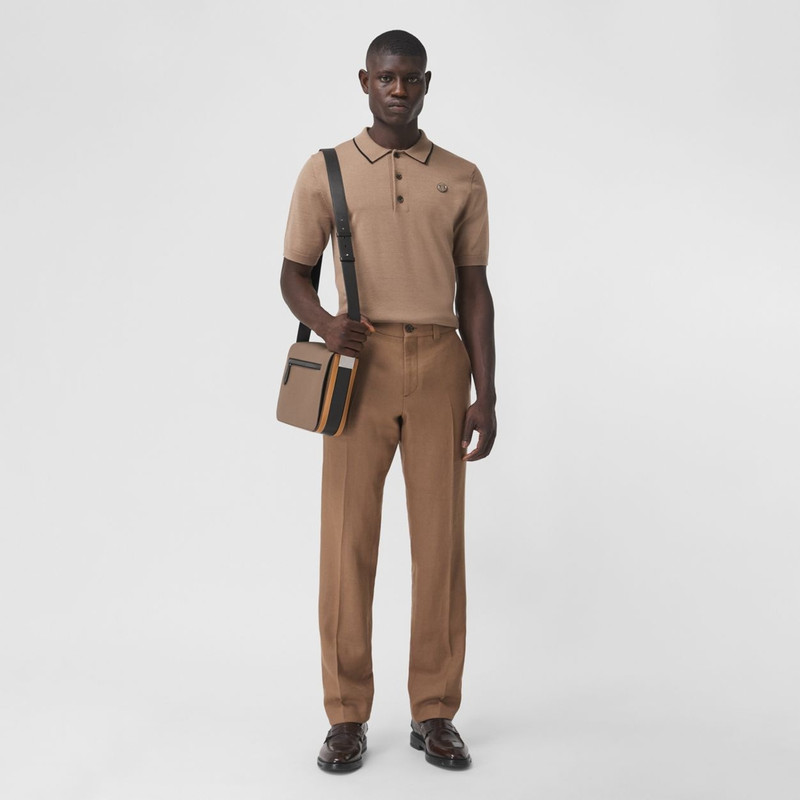 Small Colour Block Leather Messenger Bag 6