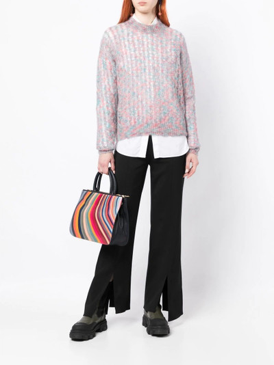 Paul Smith stripe-print leather shoulder bag outlook