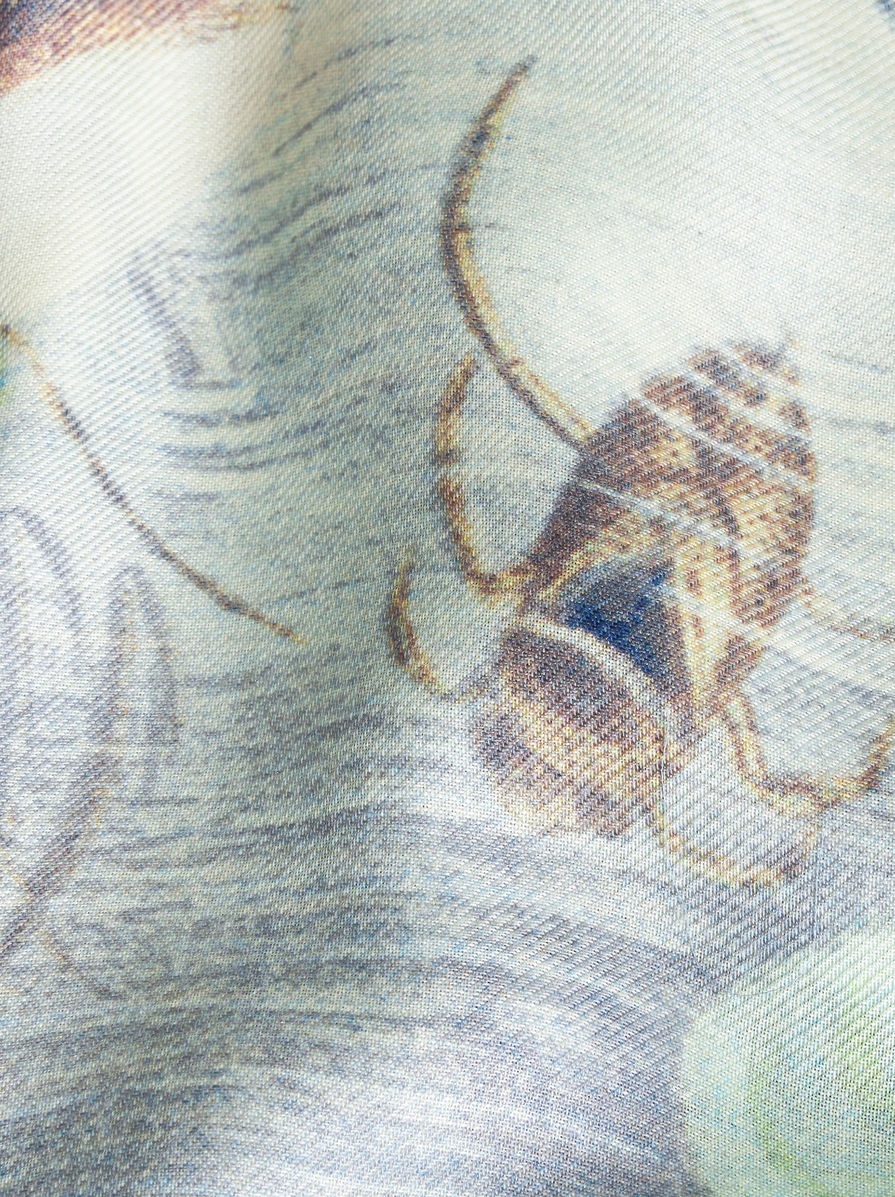 PRINTED WOOL AND SILK SCARF - 3