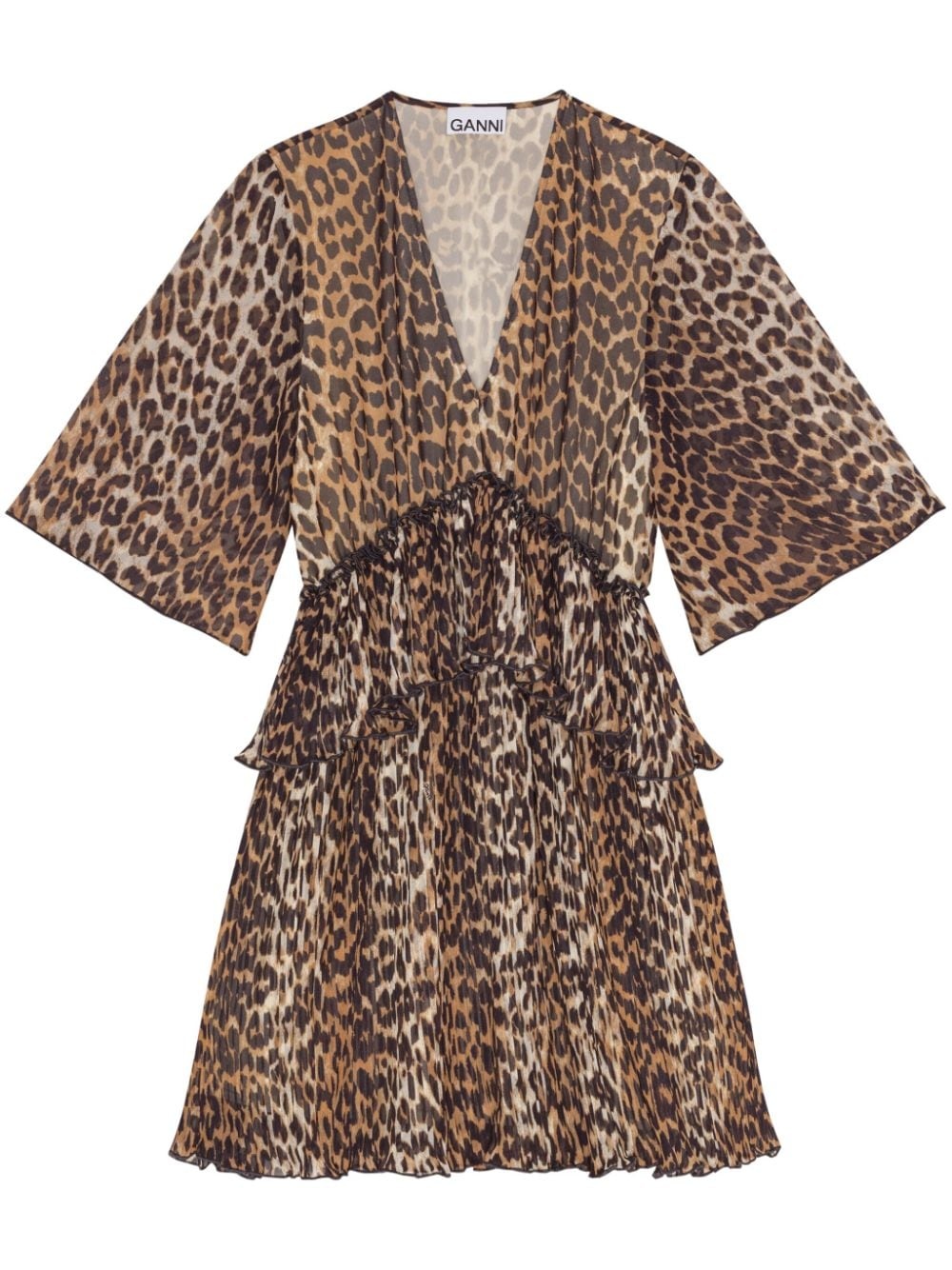 leopard-print georgette minidress - 1