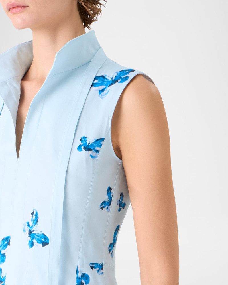 Butterfly-Print Cotton Sleeveless Midi Shirtdress 5