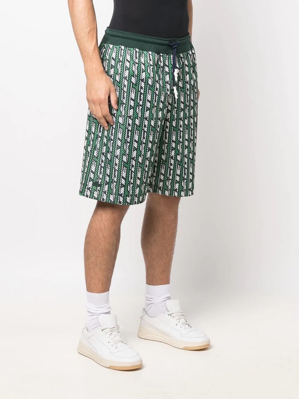 perforated all-over logo print shorts - 3