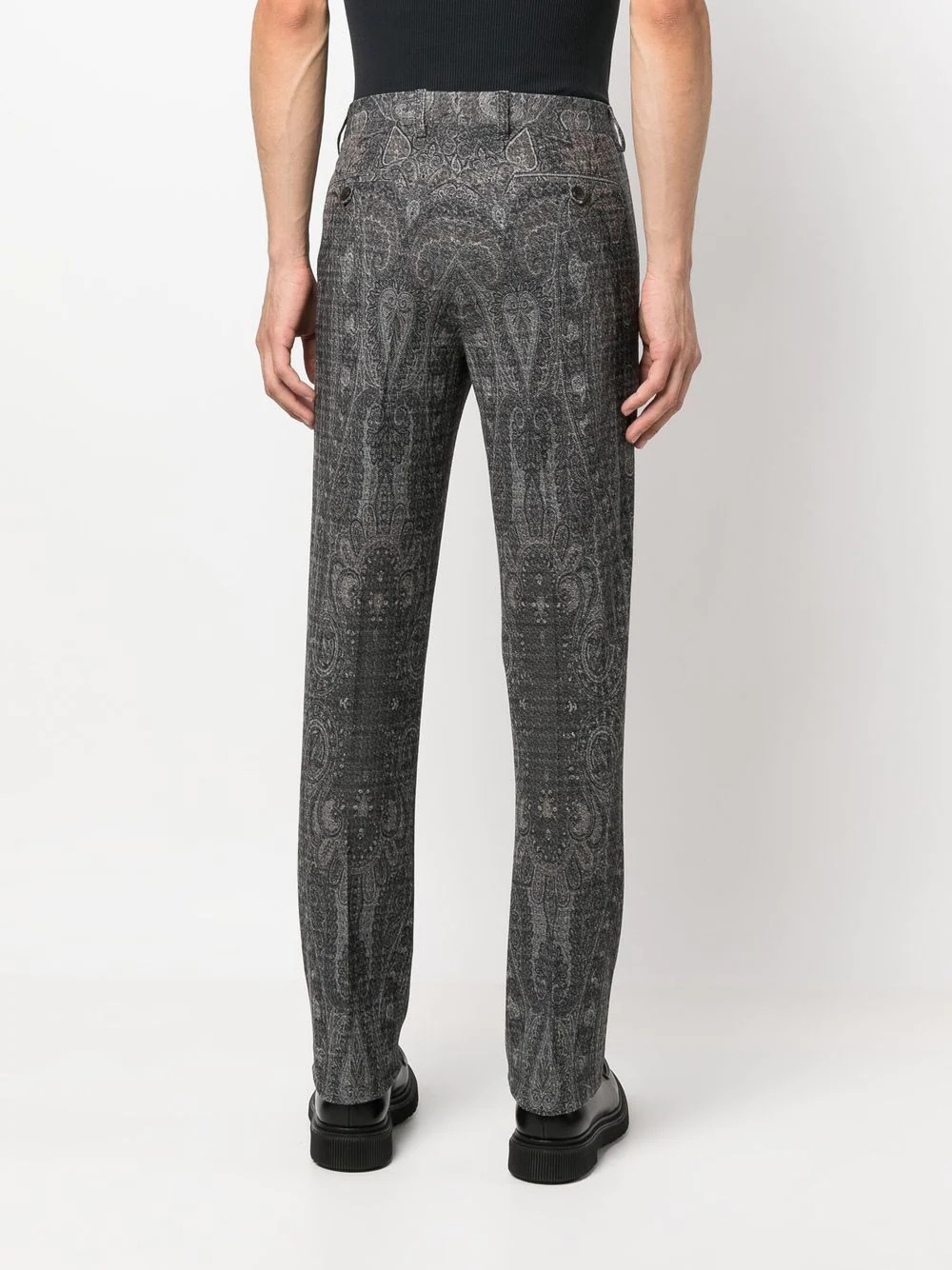 paisley-print tapered trousers - 4