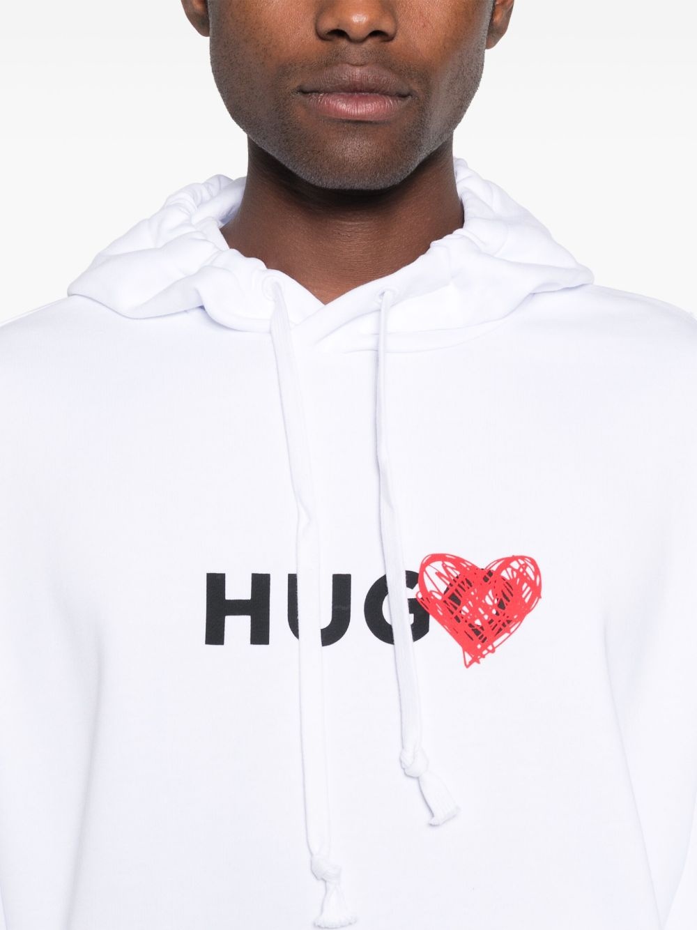 heart-print cotton hoodie - 5