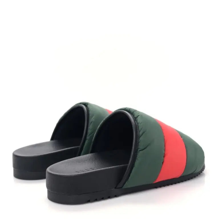 (WMNS) Gucci Padded Web Slide Sandals 'Green and Red Nylon' 700320-UFR30-3060 - 4