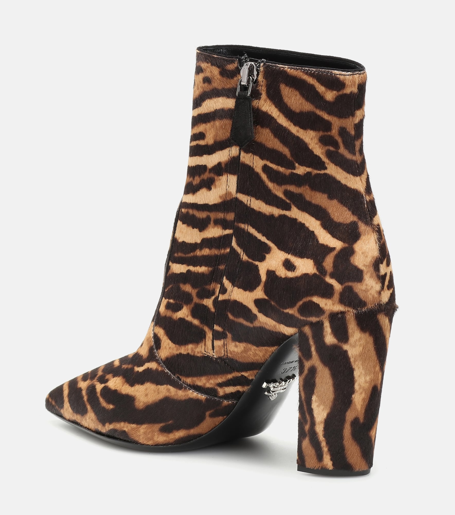 Leopard-print calf hair ankle boots - 3