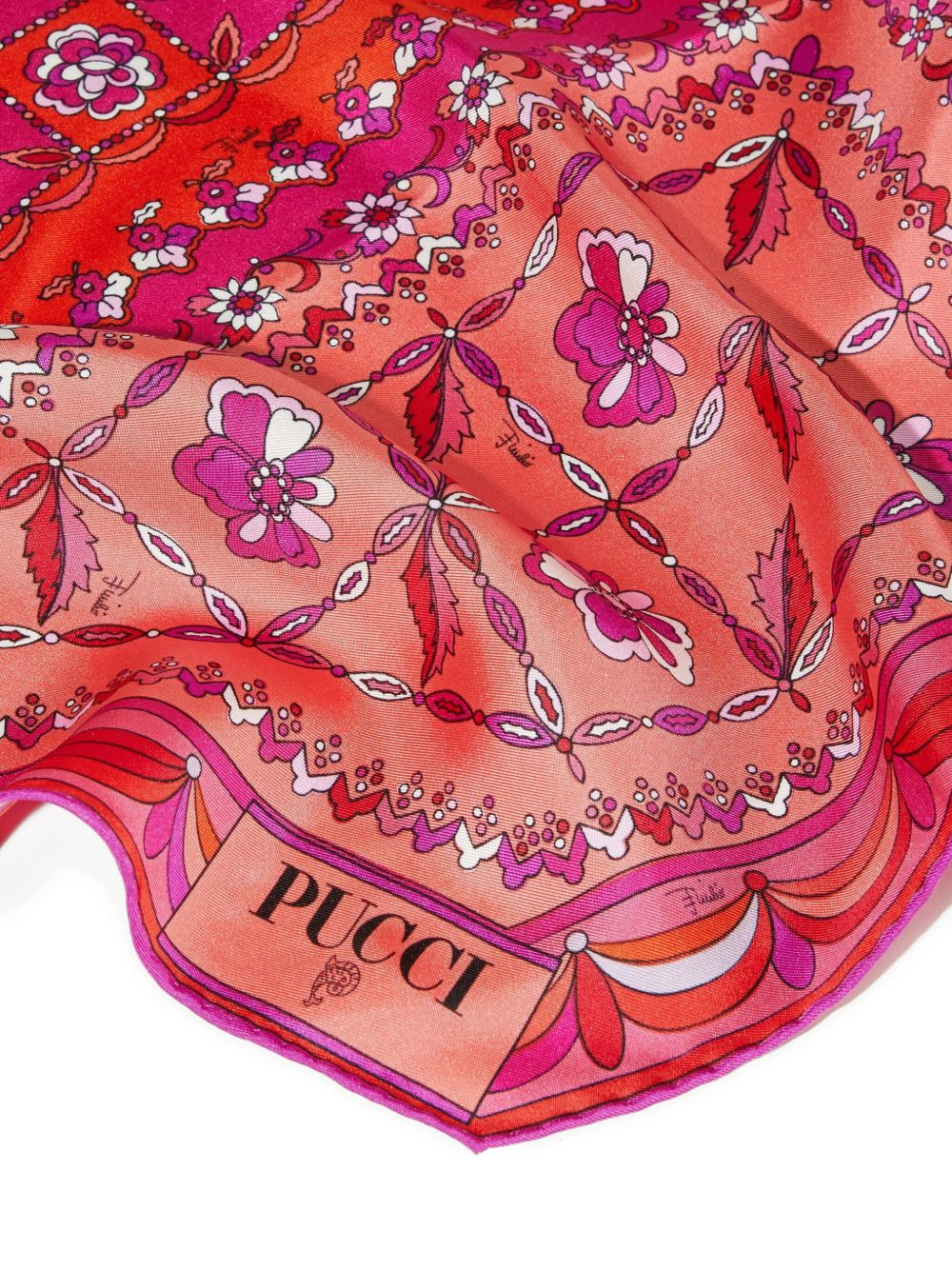 pattern silk scarf - 2