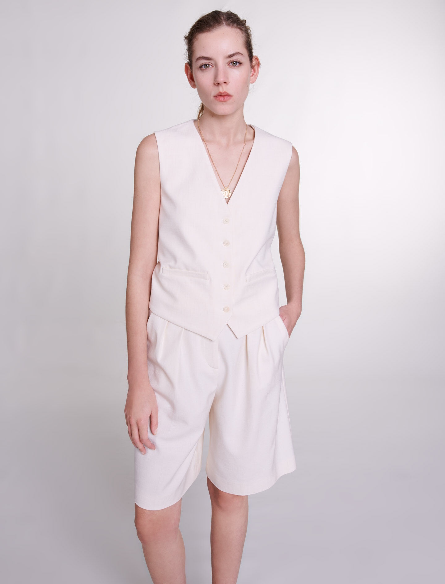 Pleated Bermuda shorts - 7