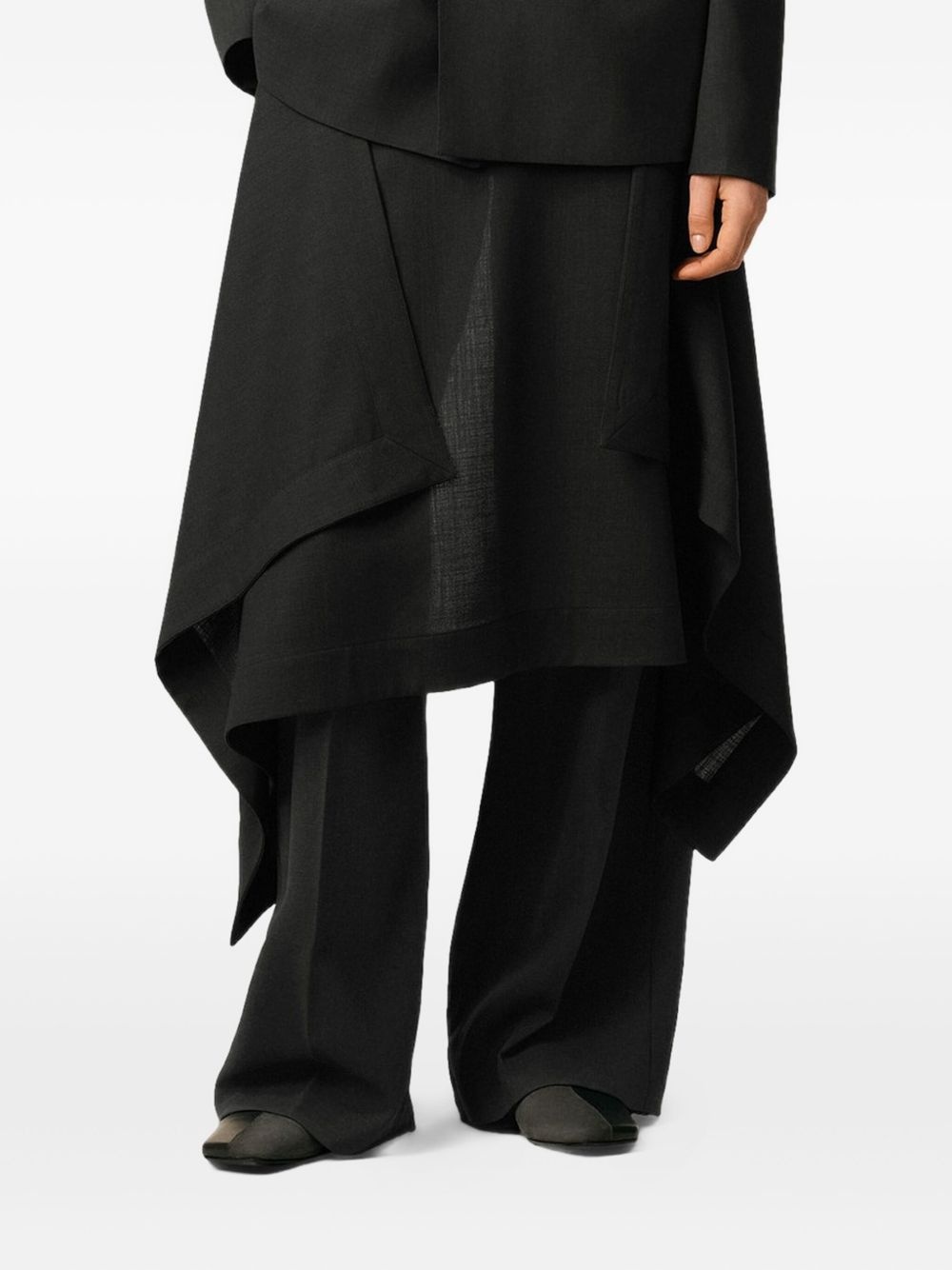 layered wool trousers - 2