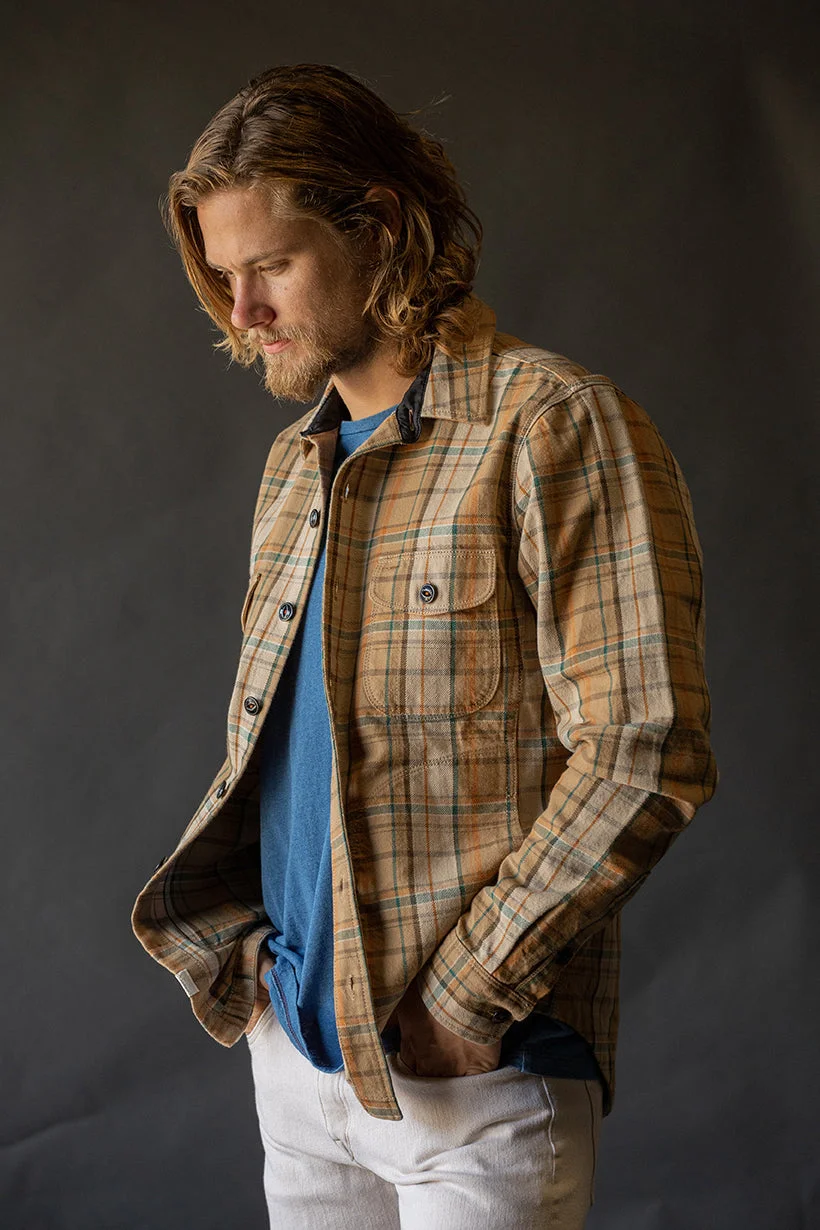 The Anvil Plaid Jacket - Beige Orange - 1