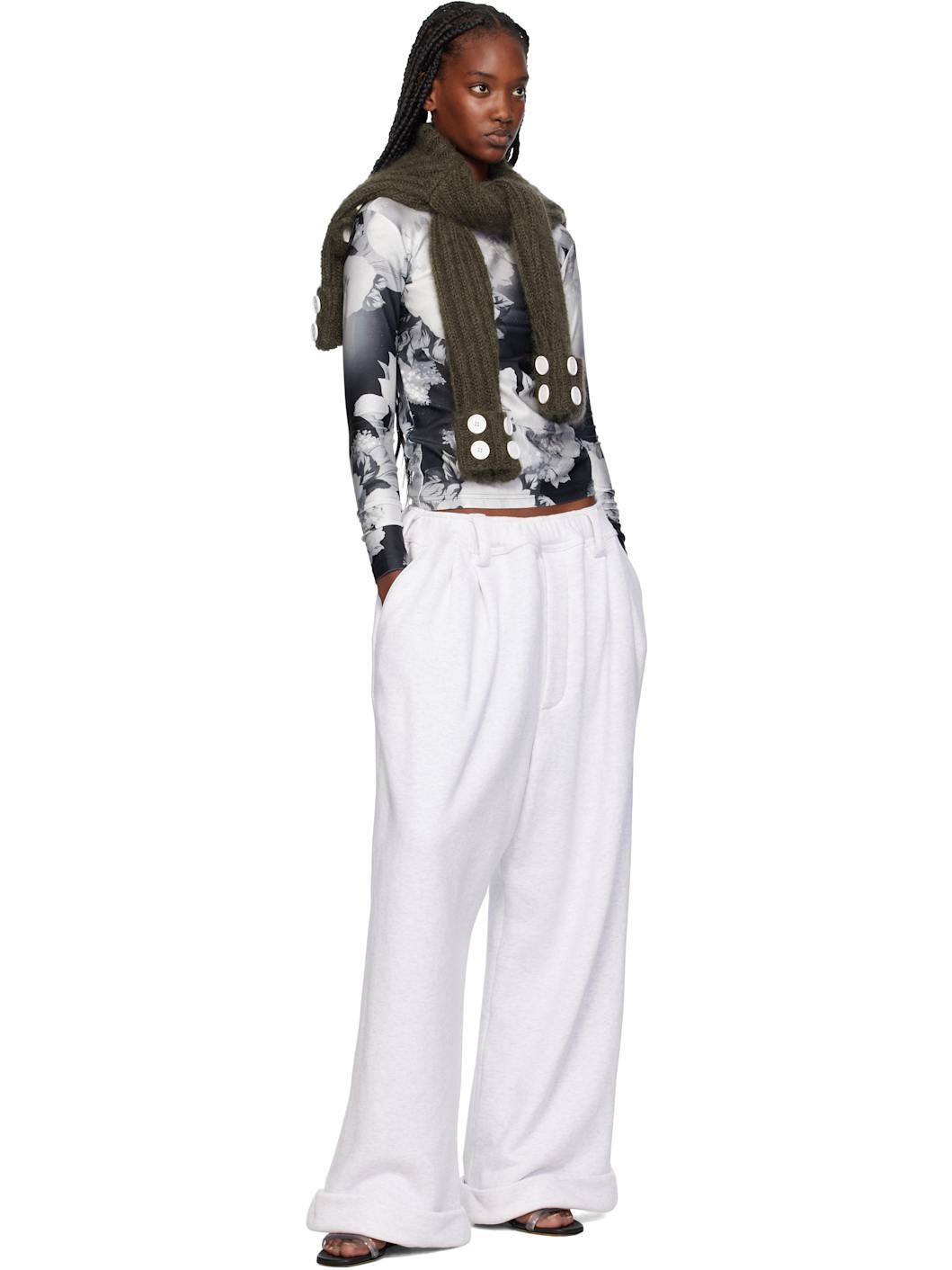 Black & White Long Sleeve Piping Turtleneck - 4