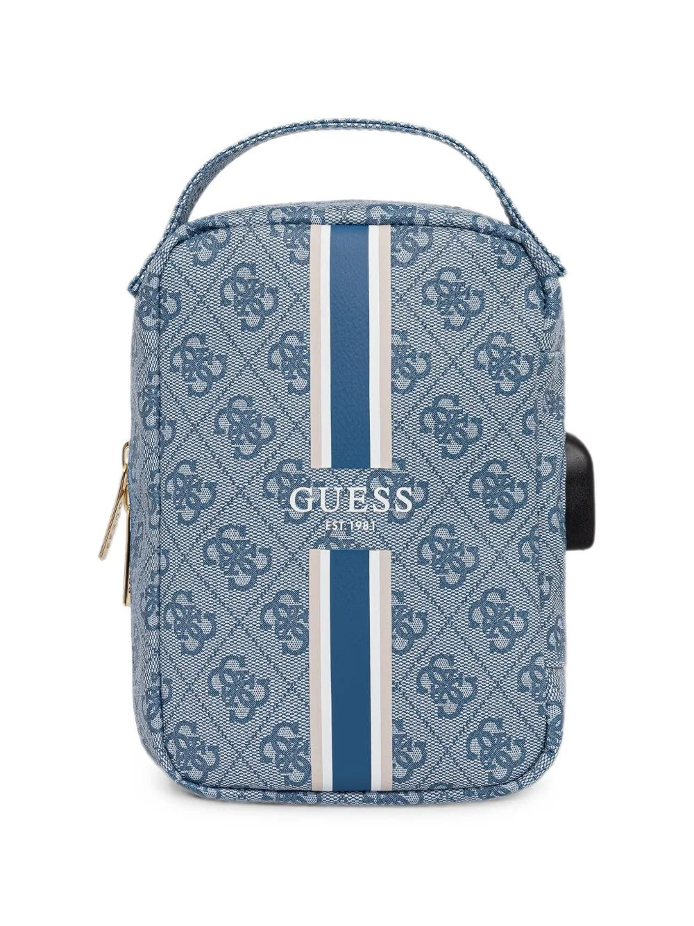 logo-print striped tech bag - 1