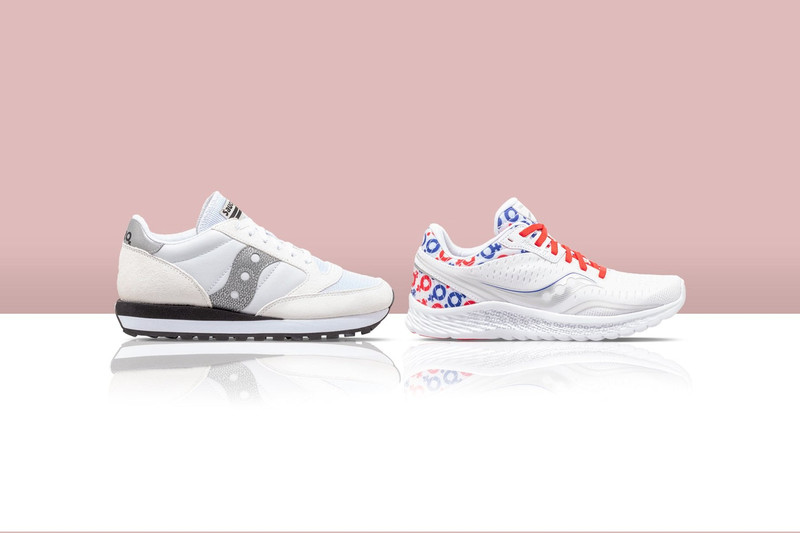Saucony SAUCONY X PRINKSHOP WOMEN'S KINVARA 11 - WHITE/RED/BLUE outlook
