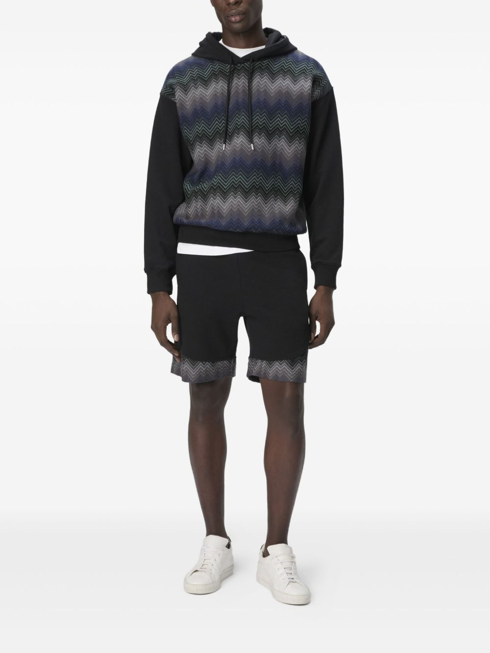 chevron-pattern hoodie - 2