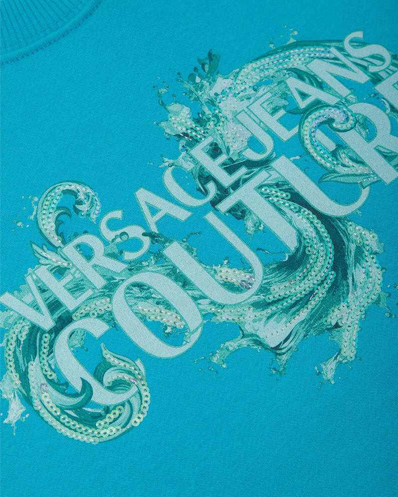 VERSACE JEANS COUTURE Printed Embellished Cotton-Jersey Sweatshirt outlook