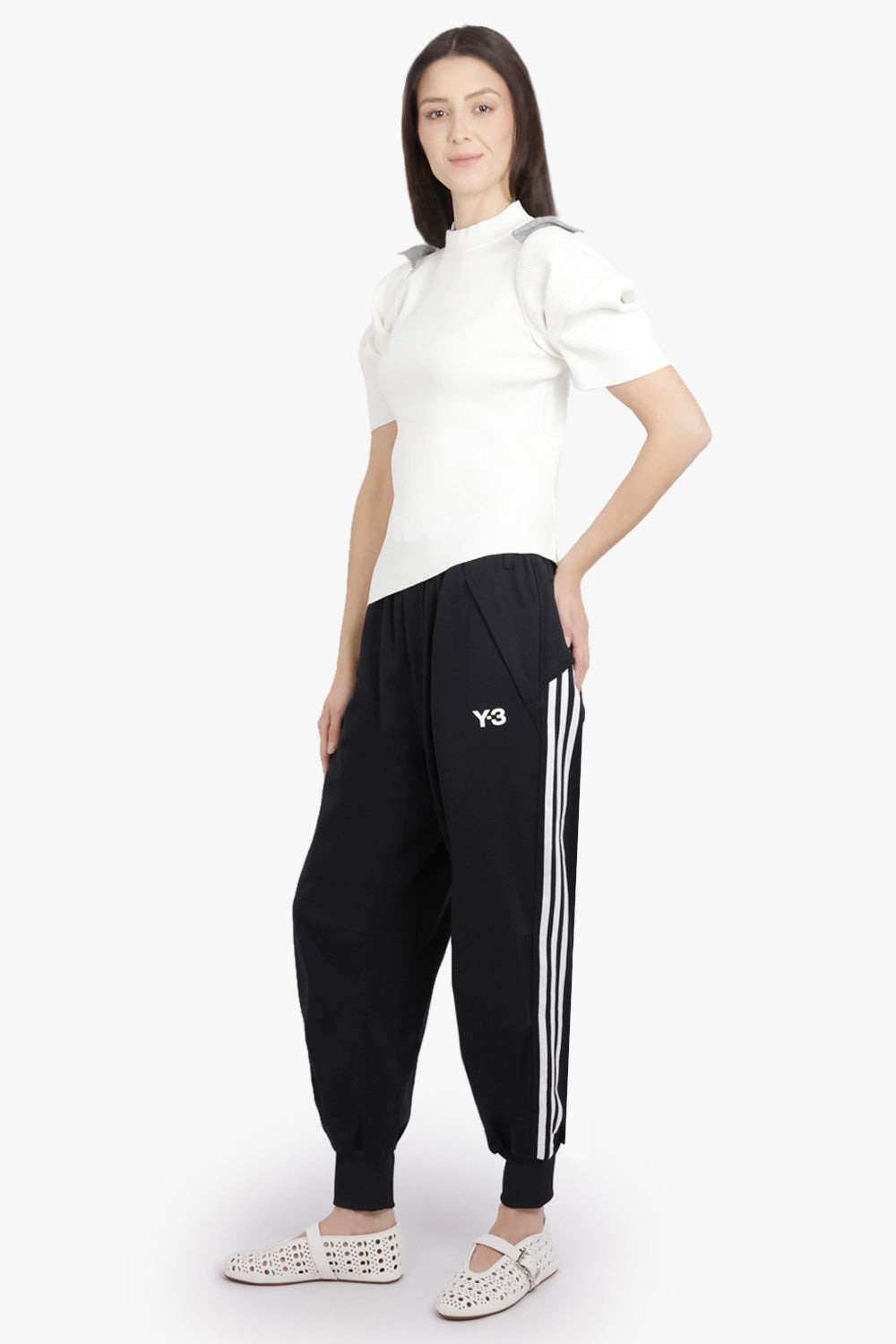 3 STRIPES CUFFED TRACK PANT | BLACK/WHITE - 2
