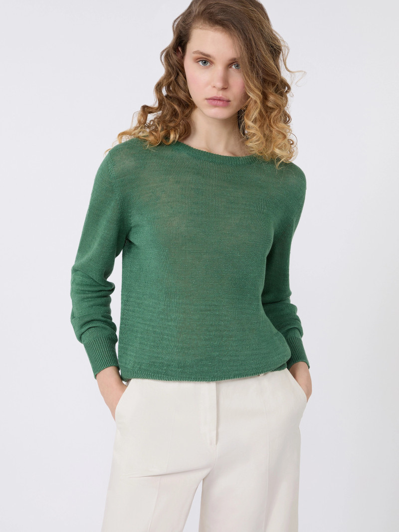ATZECO Linen yarn jumper - GREEN 5