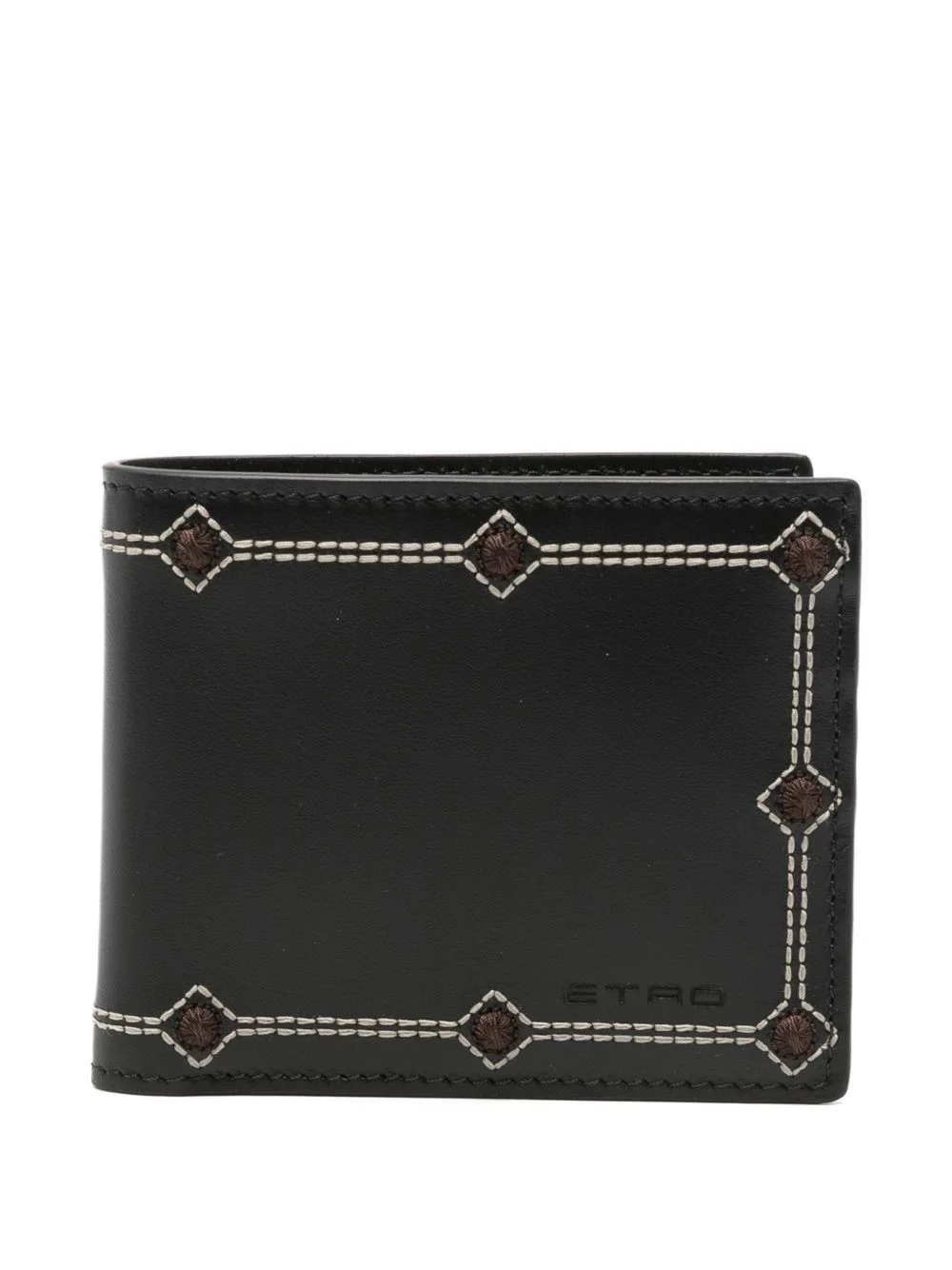 embroidered leather wallet - 1