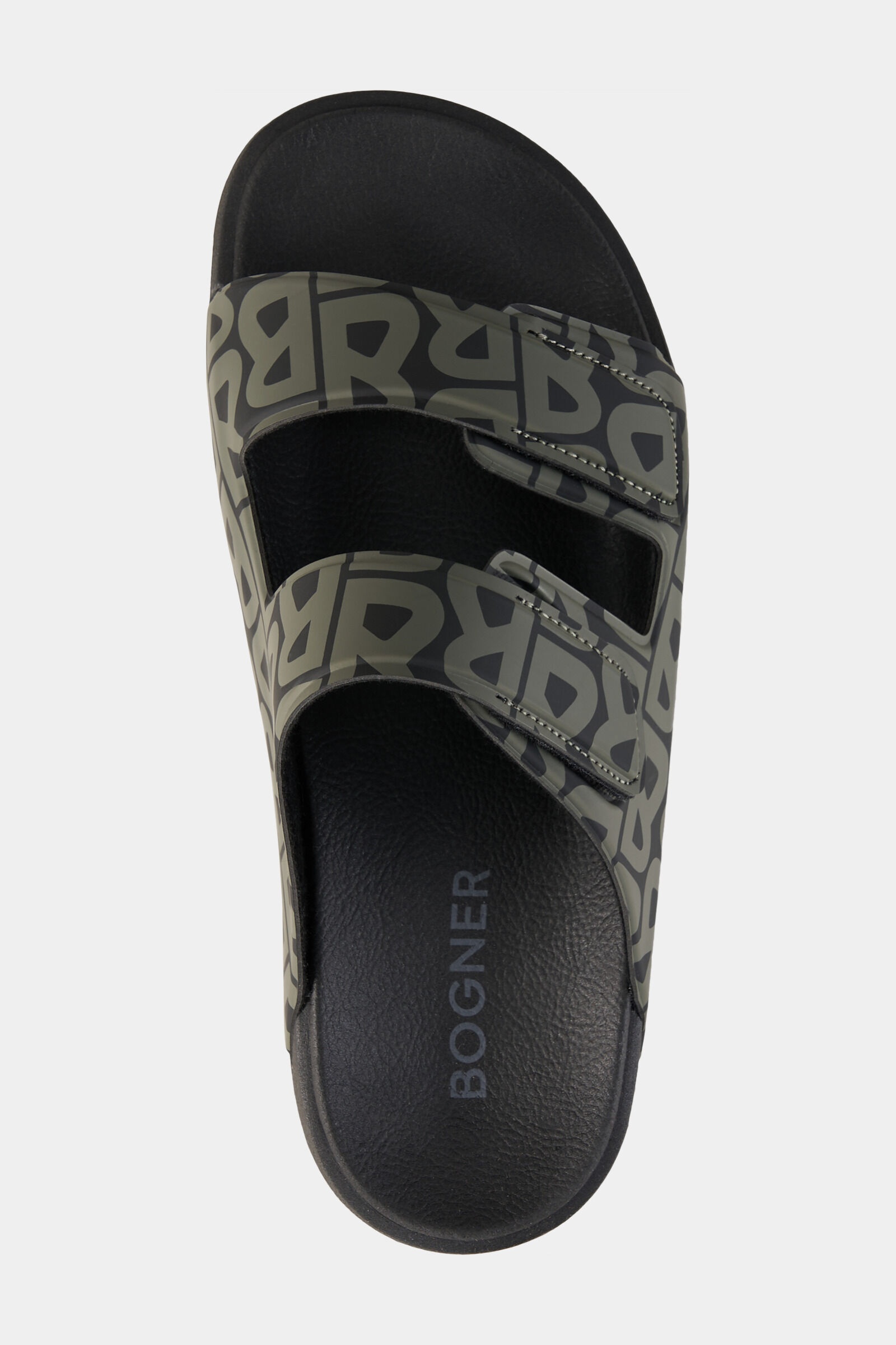 Biarritz Slides in Black/Olive green - 5