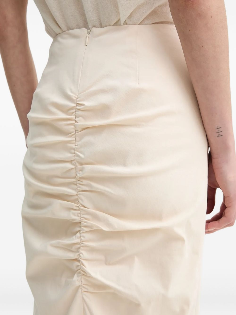 ruched-back midi pencil skirt - 3