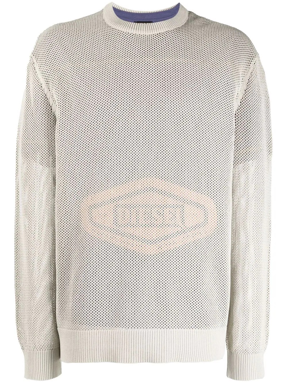 mesh-overlay logo sweatshirt - 1