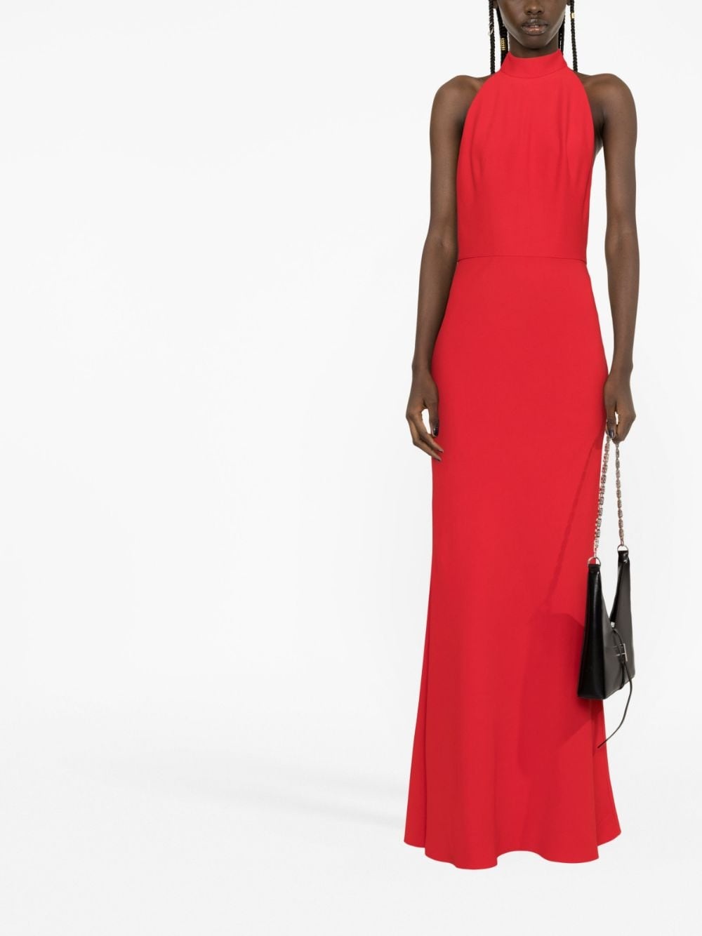 halterneck open-back maxi dress - 3