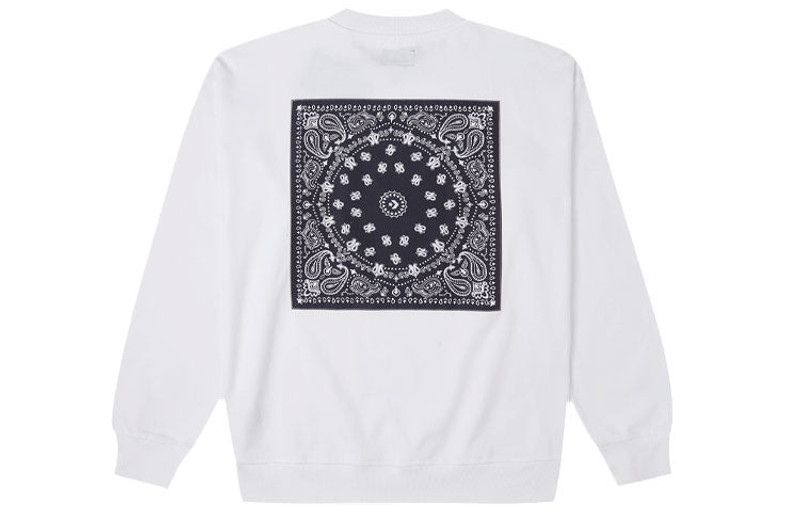 Converse Men's Converse Cashew Logo Knit Sports Round Neck Pullover White 10023164-A01 outlook