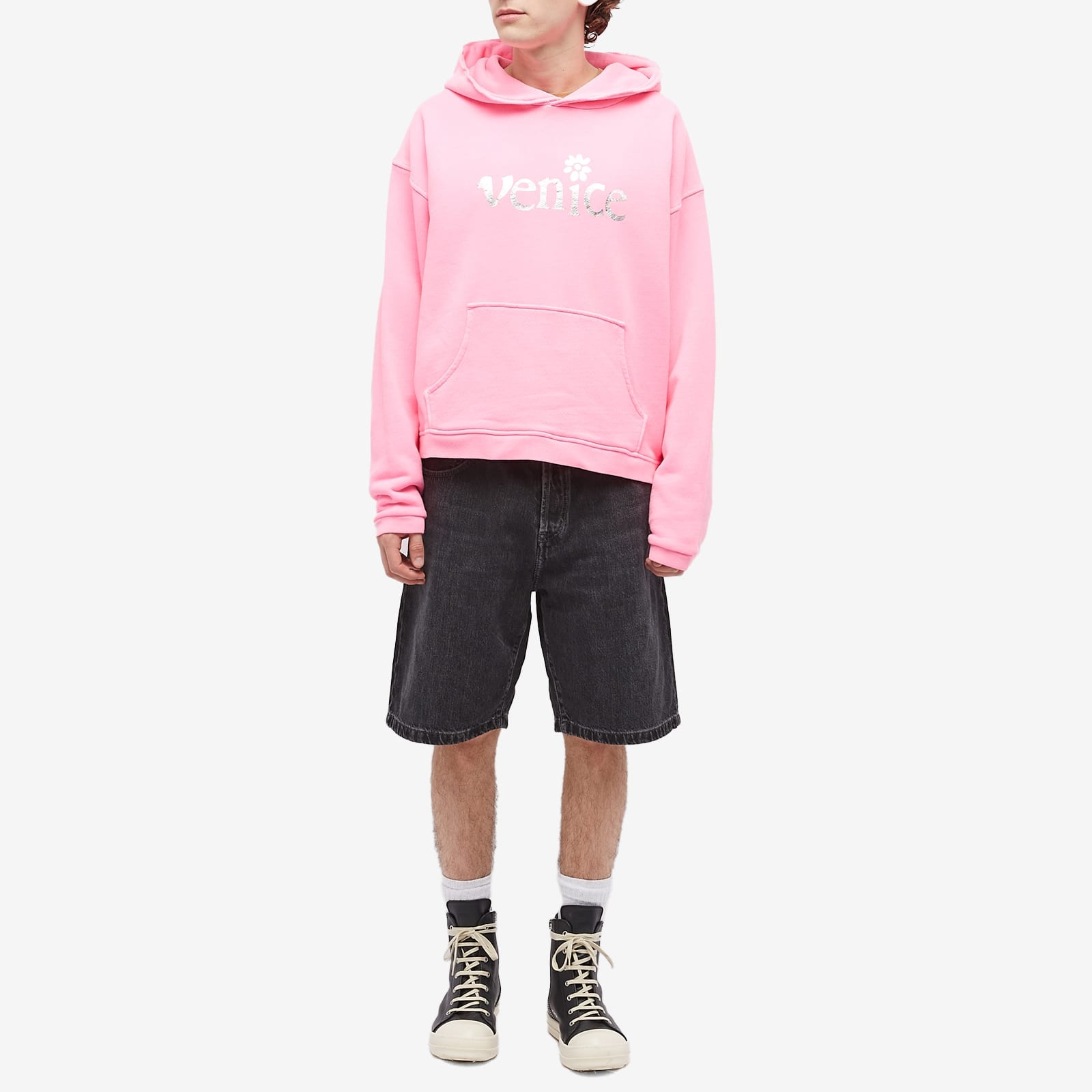 ERL｜HOODIES/SWEATS (Silver Printed Venice Hoodie Knit - Silver Printed Venice Hooded Sweatshirt Pink – Slam Jam®
