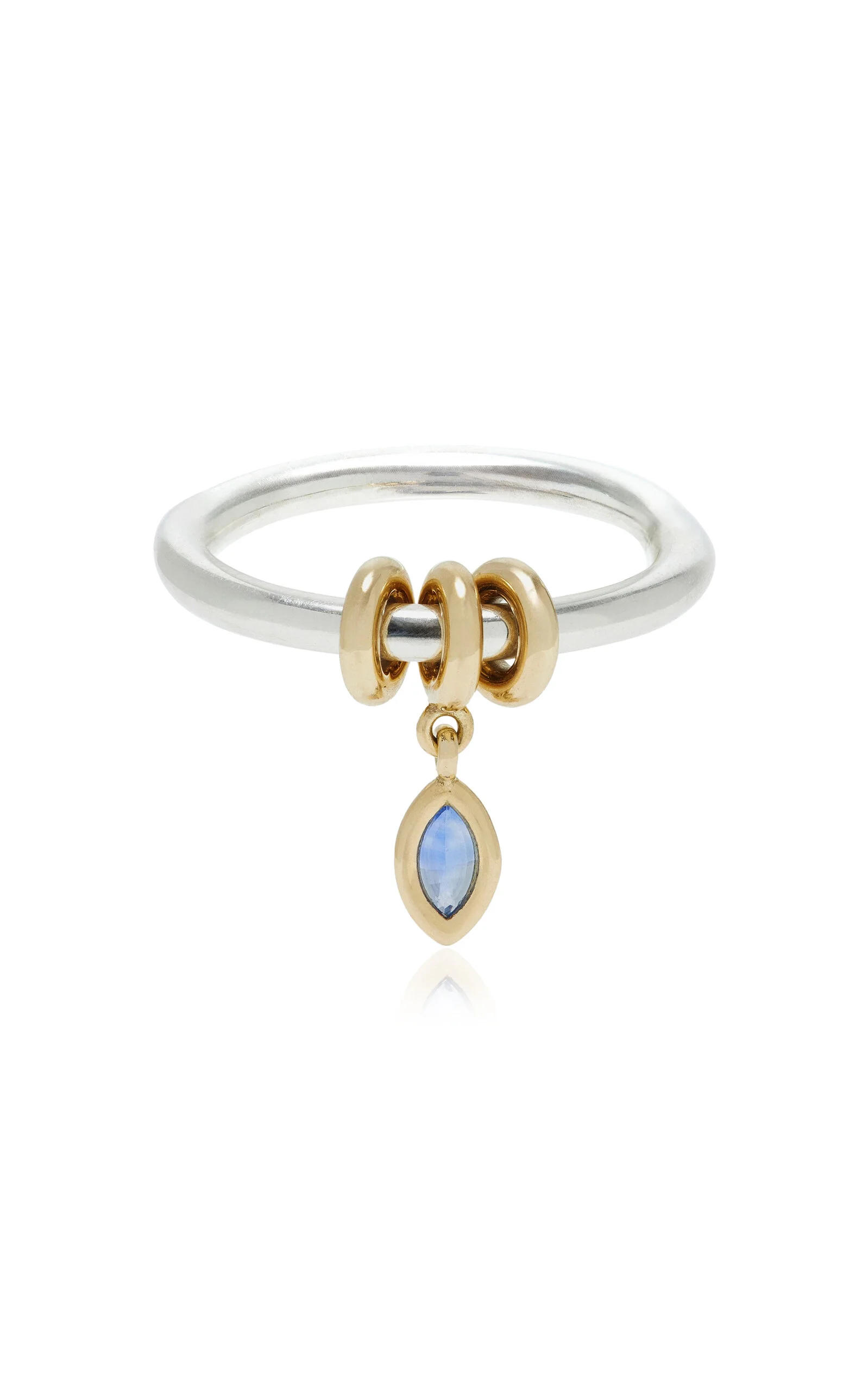 Exclusive La Isla 18K Yellow Gold and Steling Silver Pia Marquise Blue Ring blue - 1