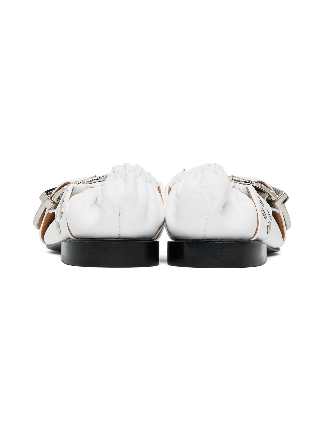 SSENSE Exclusive White Cross Strap Ballerina Flats - 2