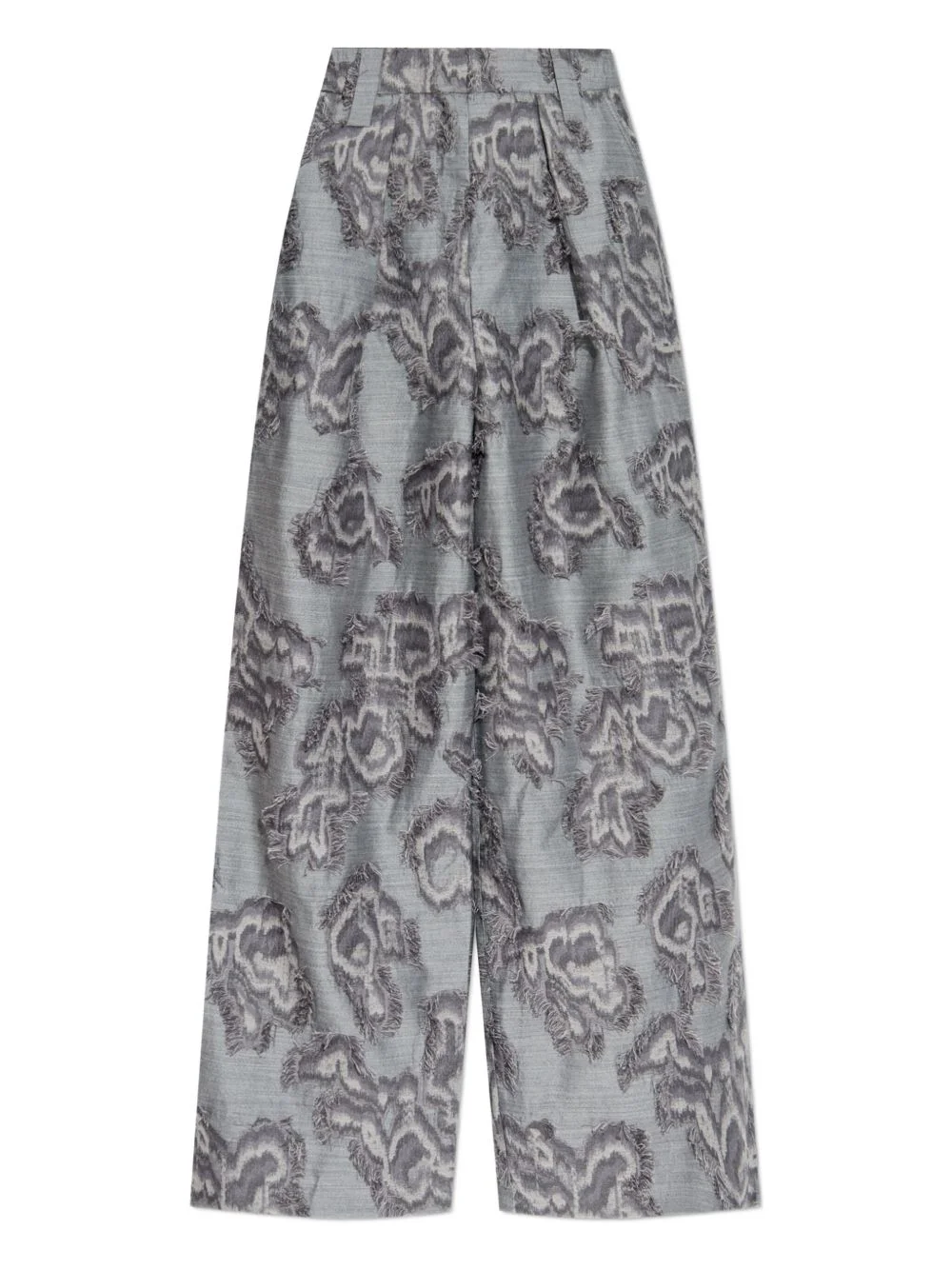 frayed floral palazzo pants - 1