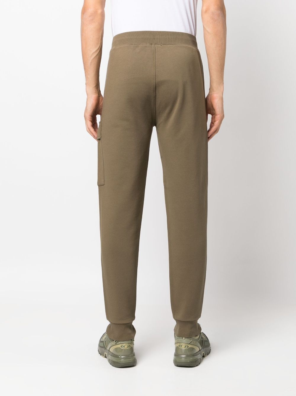 logo-plaque cotton track pants - 4