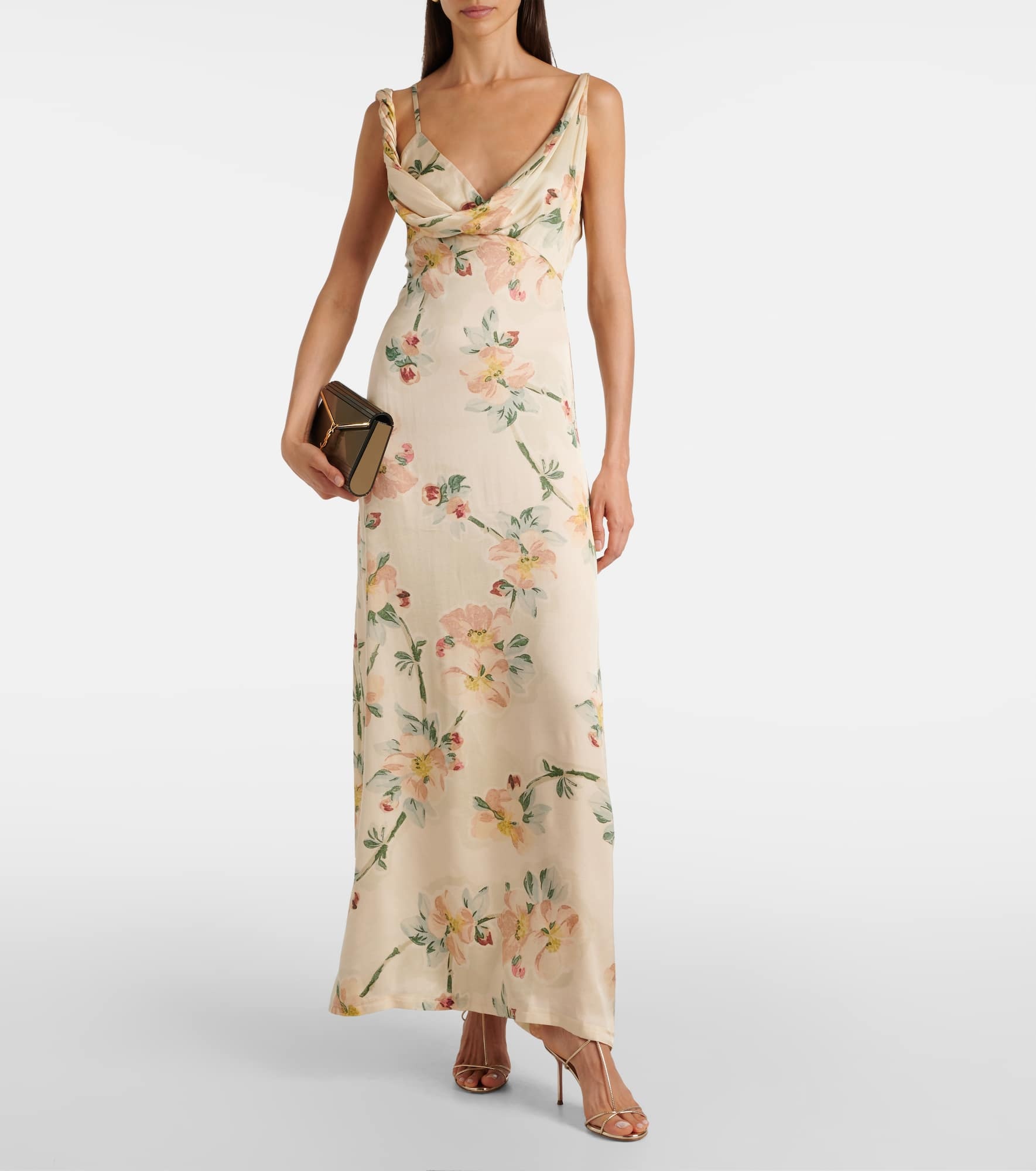 Floral draped maxi dress - 2