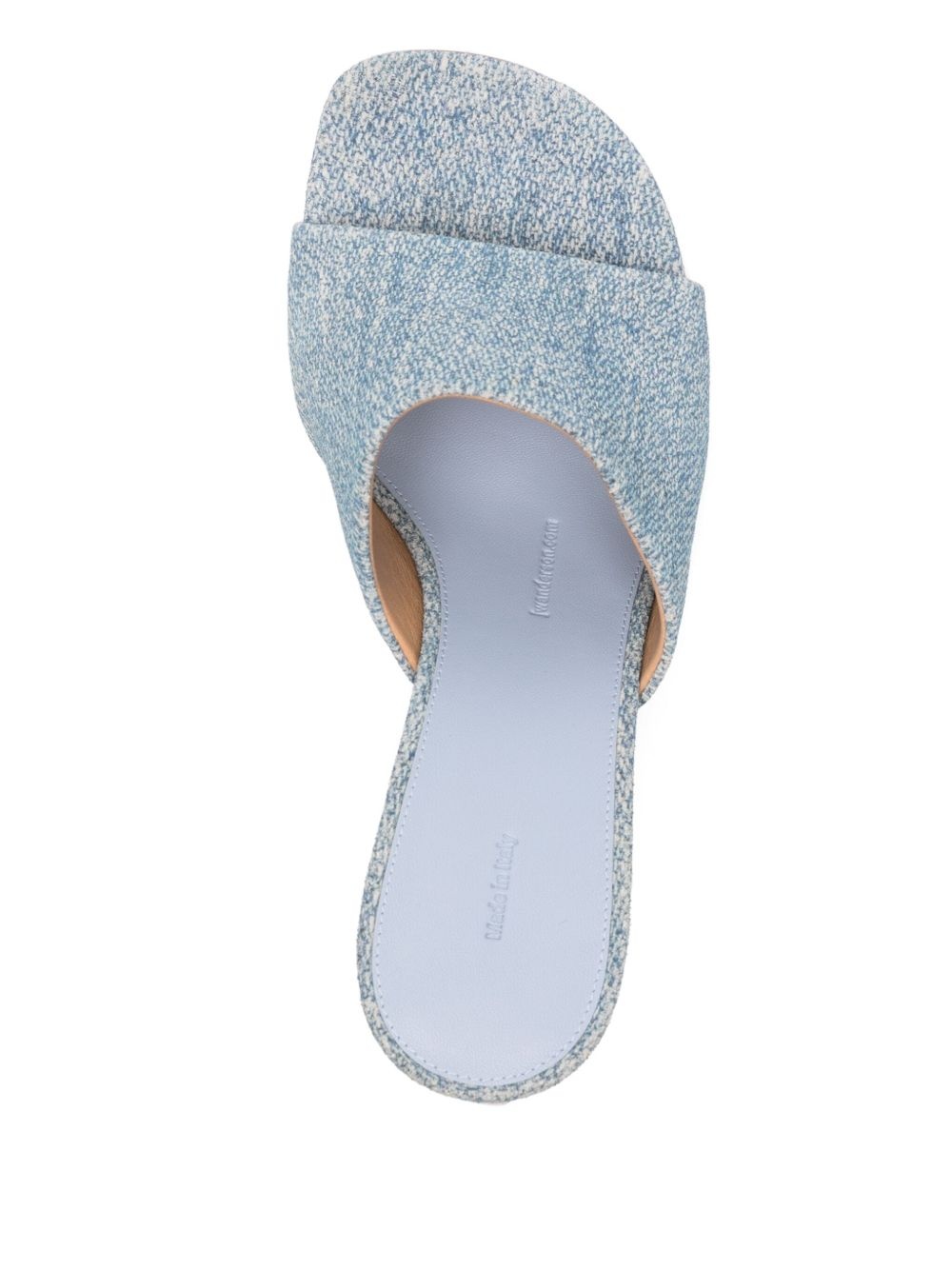 80mm chain-heel leather mules - 4