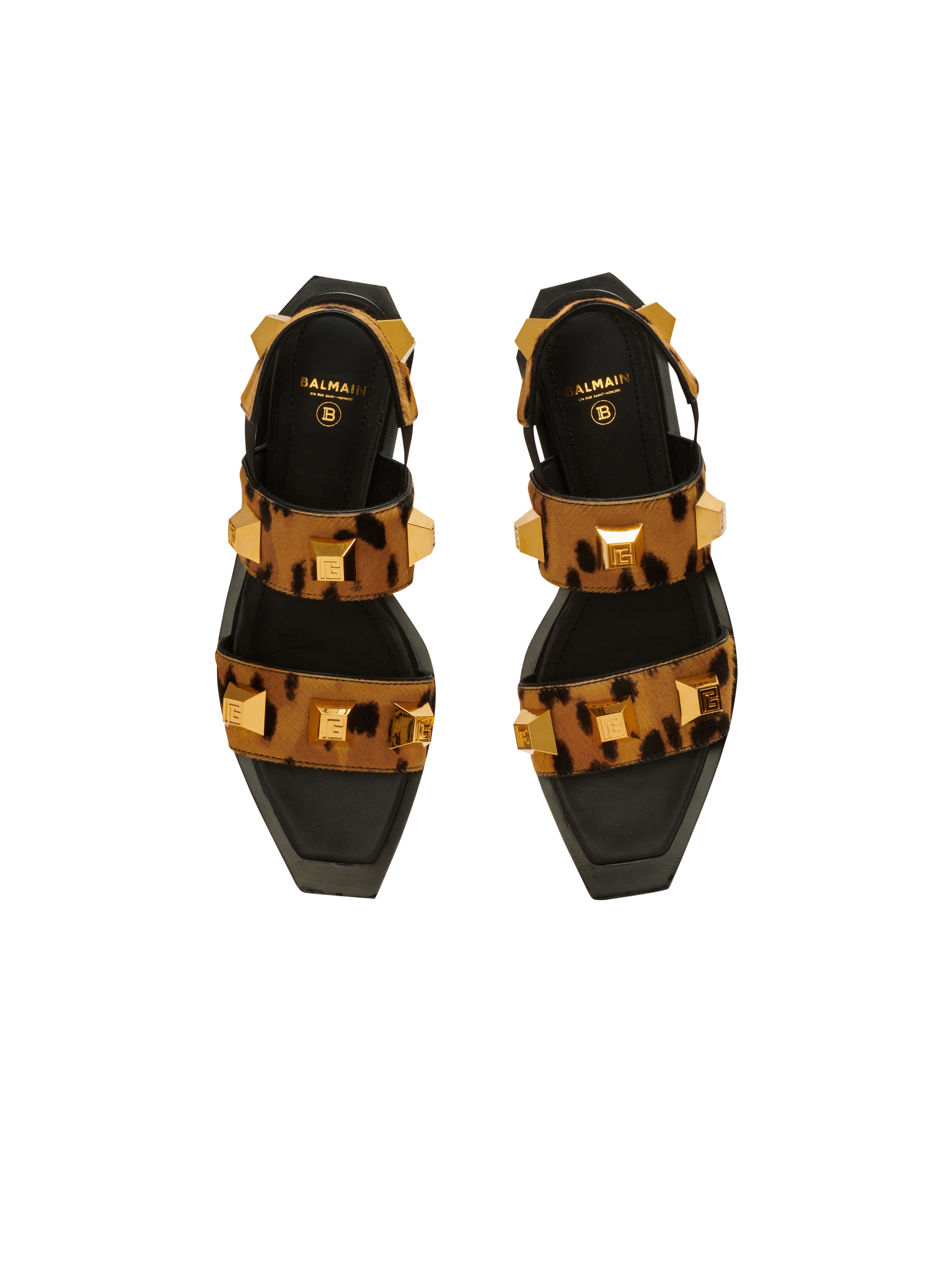 Ana flat mules in leopard-effect leather - 3