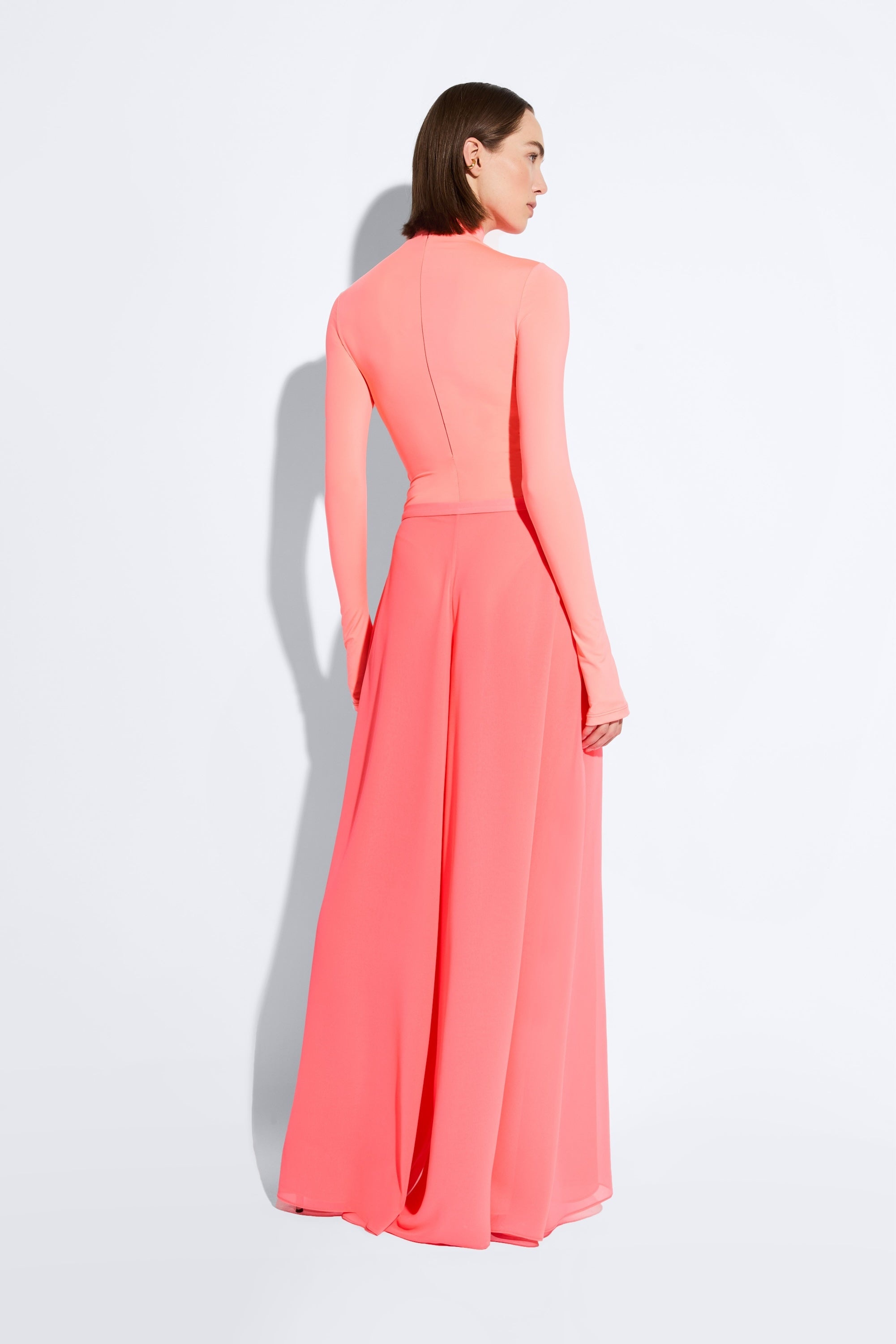 Lightweight Georgette Wide Leg Pant With Pockets - 3