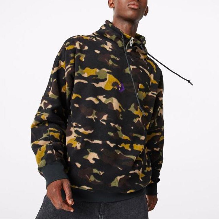 Converse Polar Fleece Archive Camo Funnel Top Sweatshirt 'Camo Green' 10018304-A01 - 3