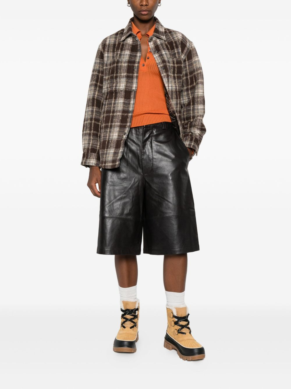 checked patch-pocket shirt - 3