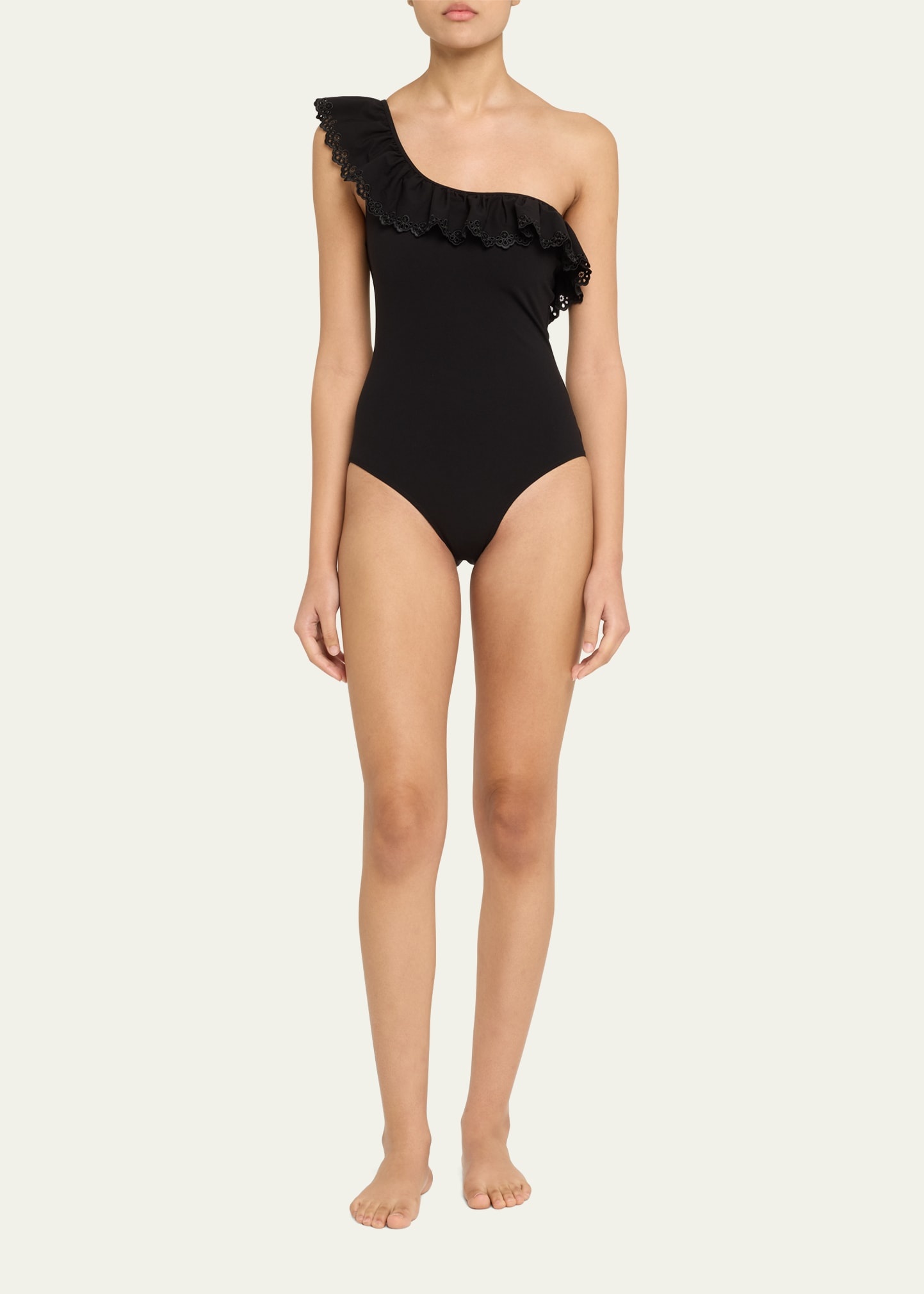 Solara Embroidered Flutter One-Piece Swimsuit - 2