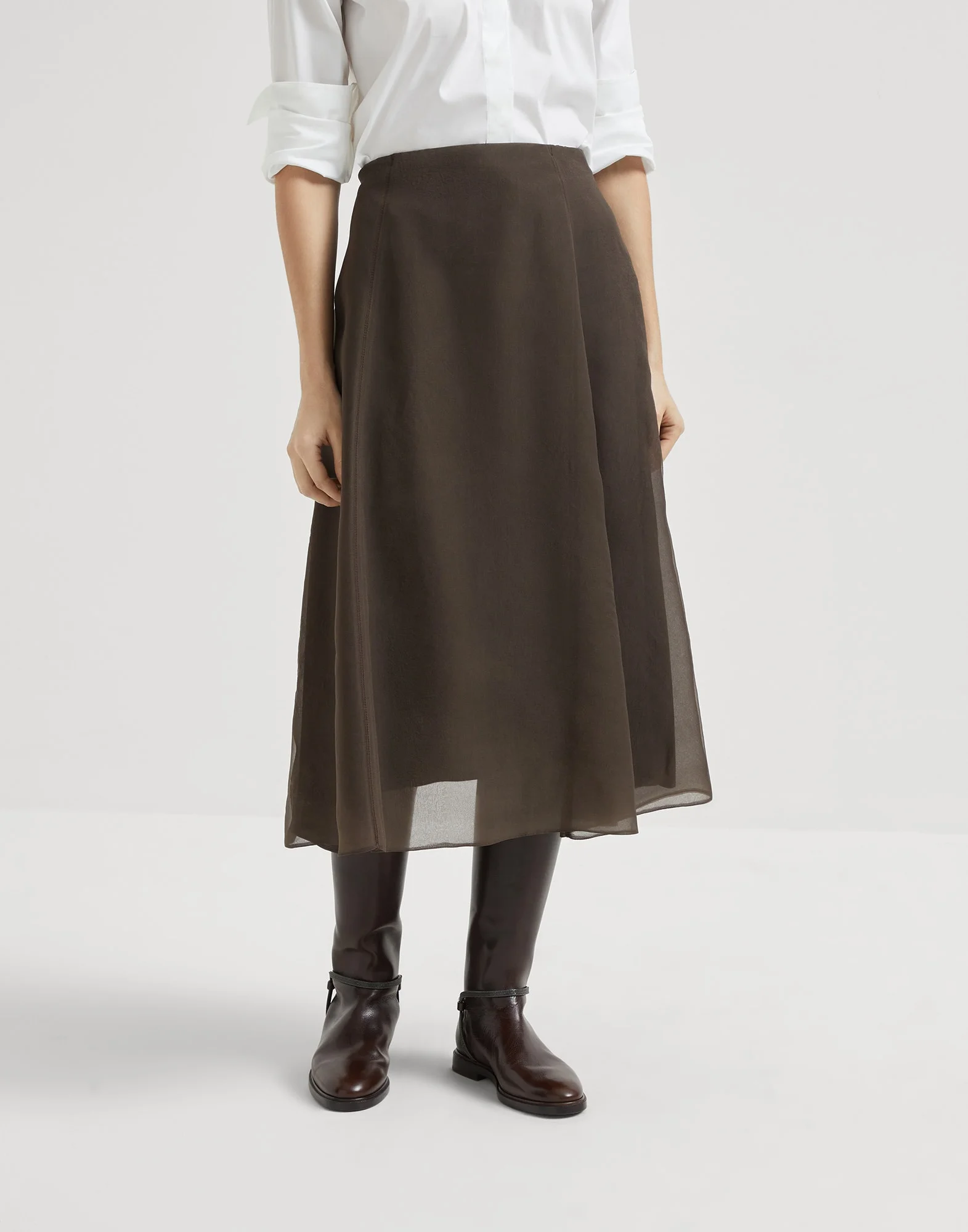 Crispy silk circle skirt - 1
