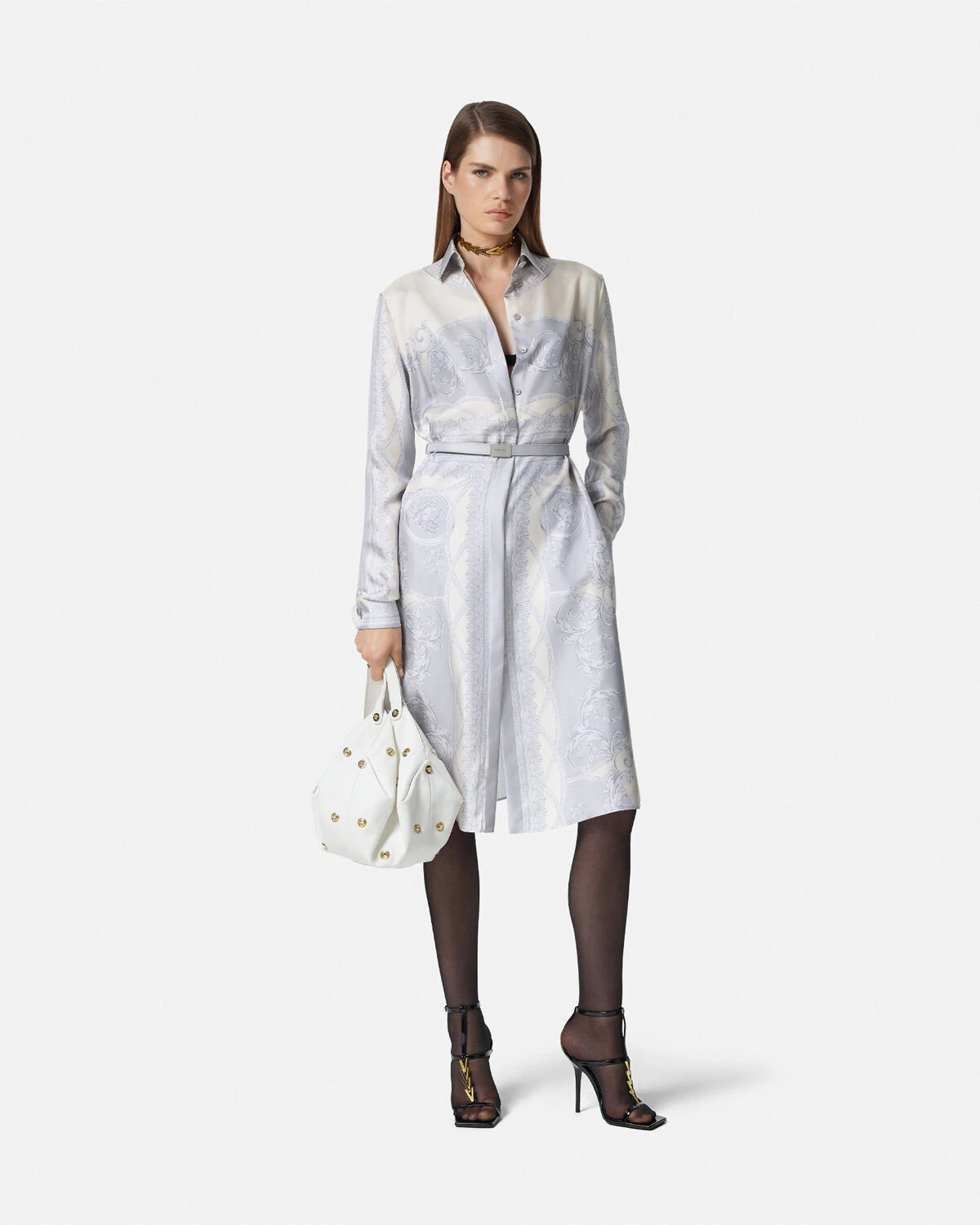 VERSACE La Coupe des Dieux Silk Midi Shirt Dress | REVERSIBLE
