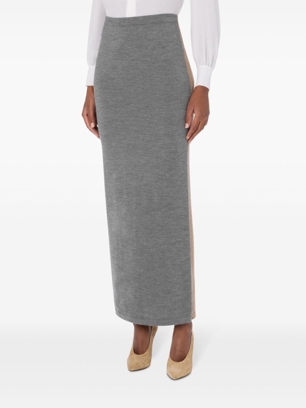 knitted virgin wool pencil skirt - 2