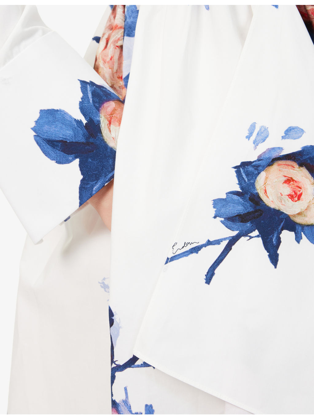 Floral-Print Long-Sleeve Cotton-Poplin Midi Shirt Dress - 6