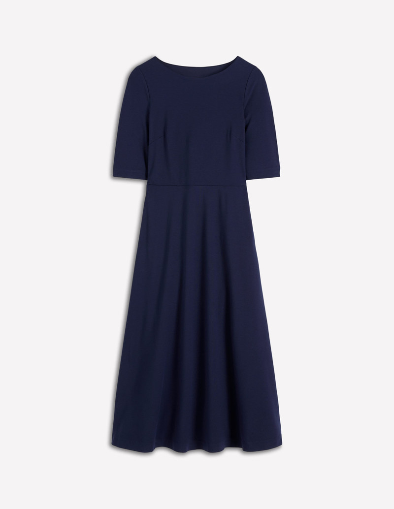 Mathilde Tie Waist Ponte Dress-Navy 1