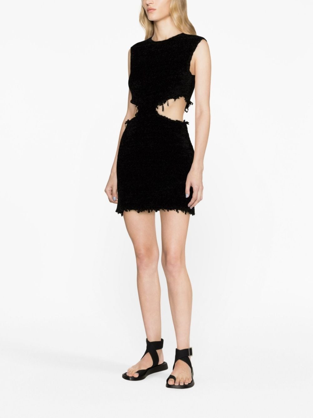 frayed mini dress - 4