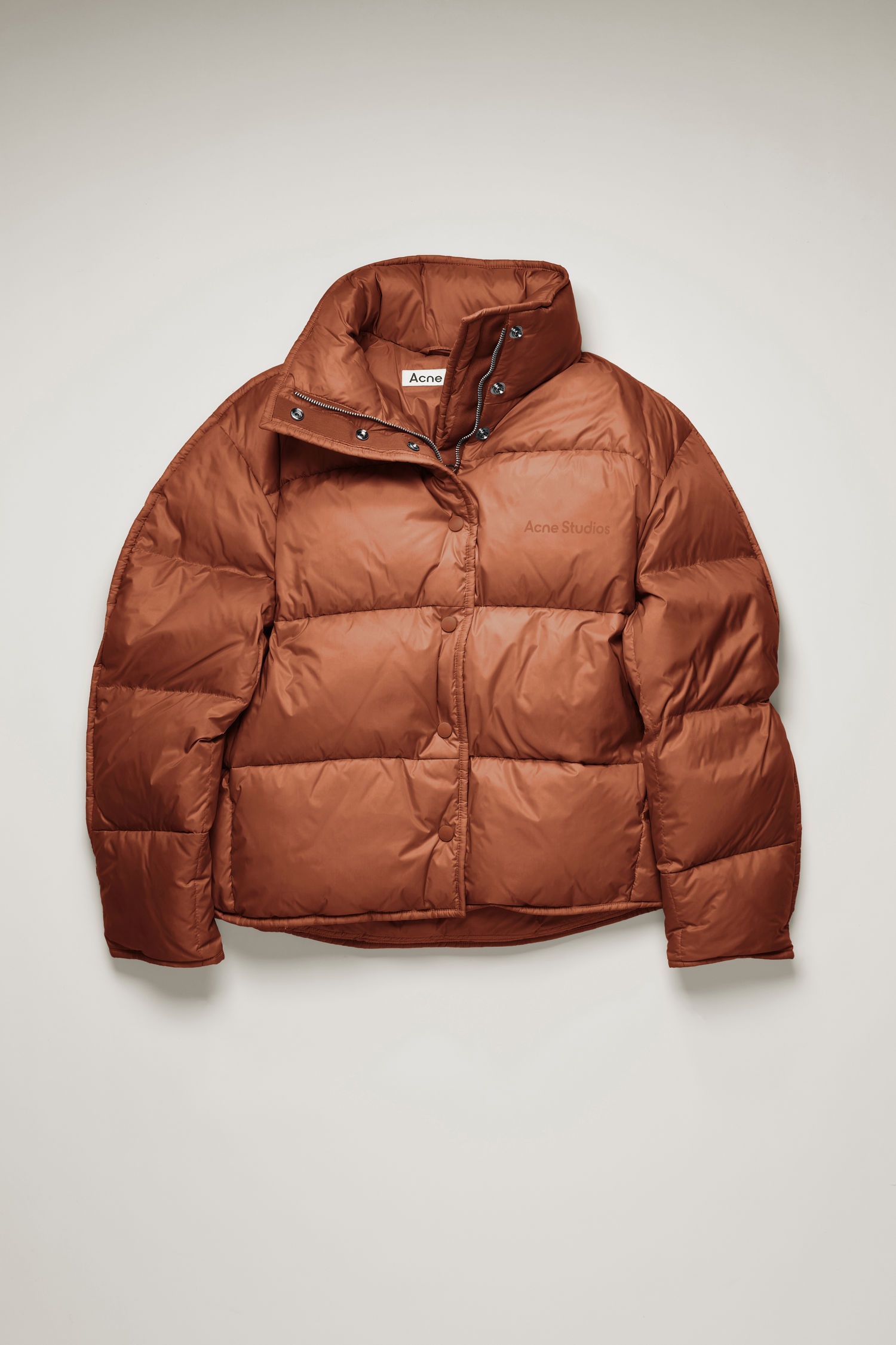 Cropped down jacket rust orange - 1