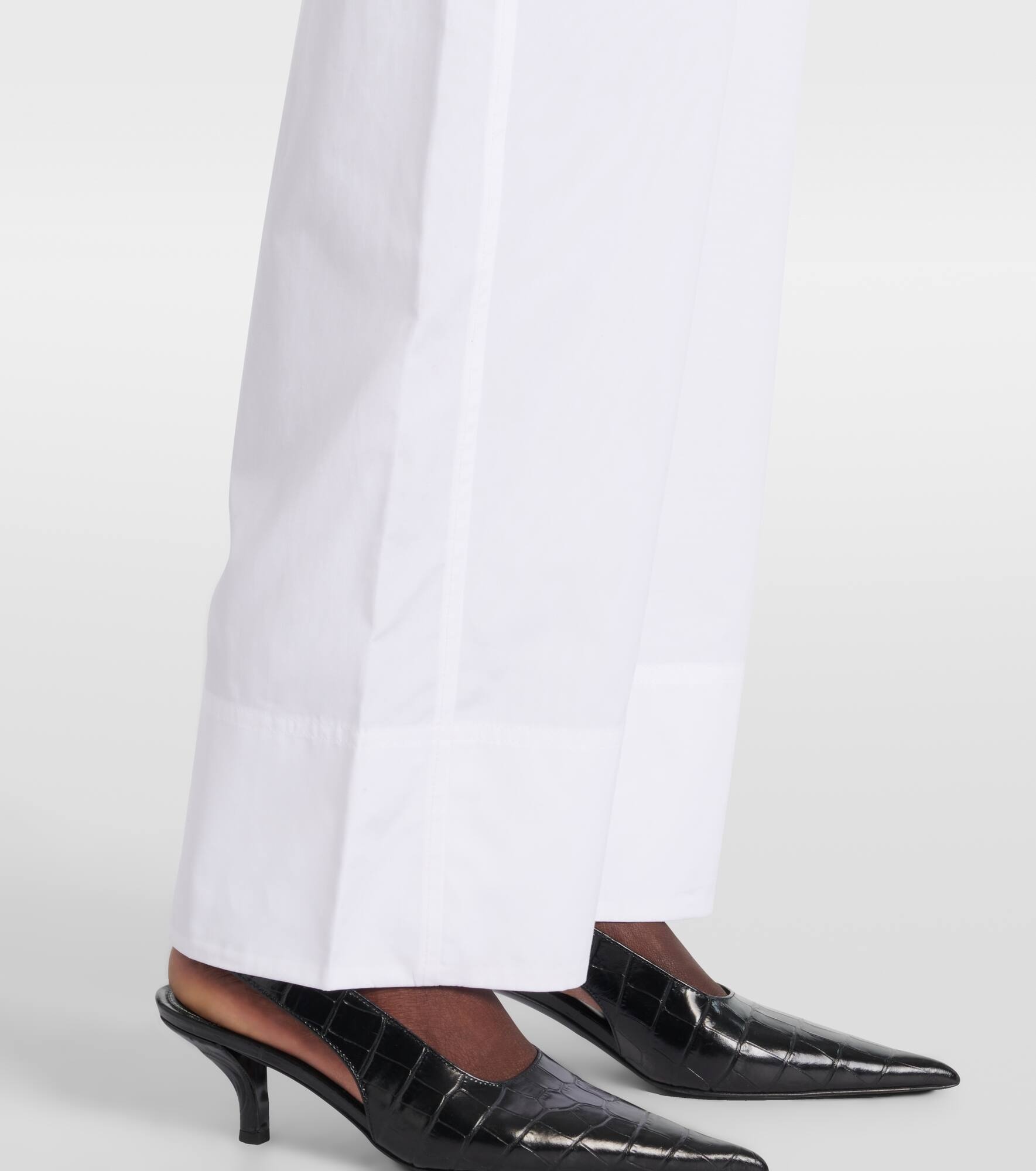 Twisted Seam cotton poplin wide-leg pants - 5