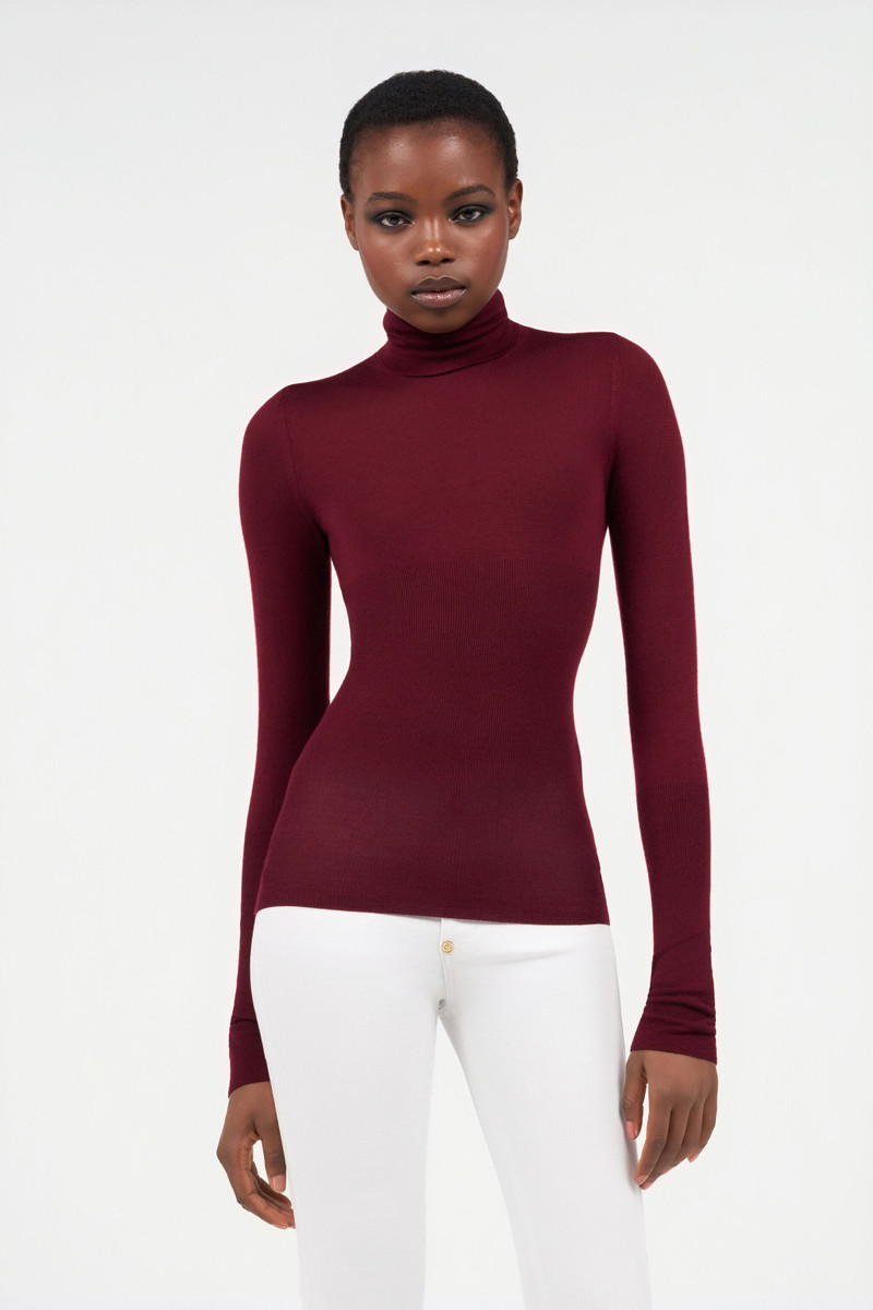 Burgundy Turtleneck Top 3