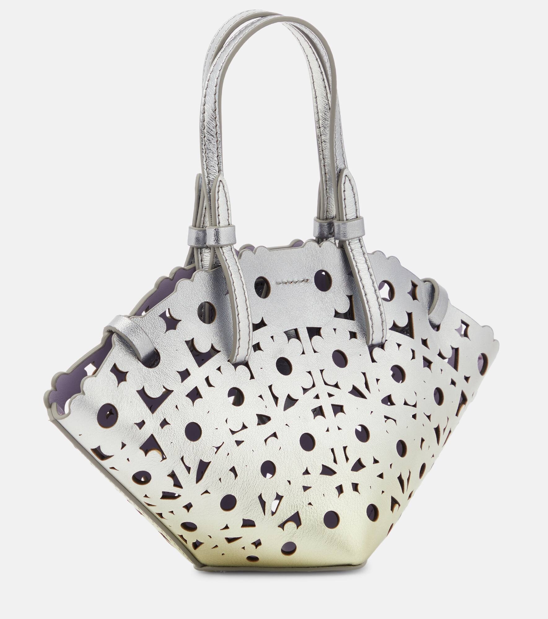 Daisy Mini metallic leather basket bag - 4