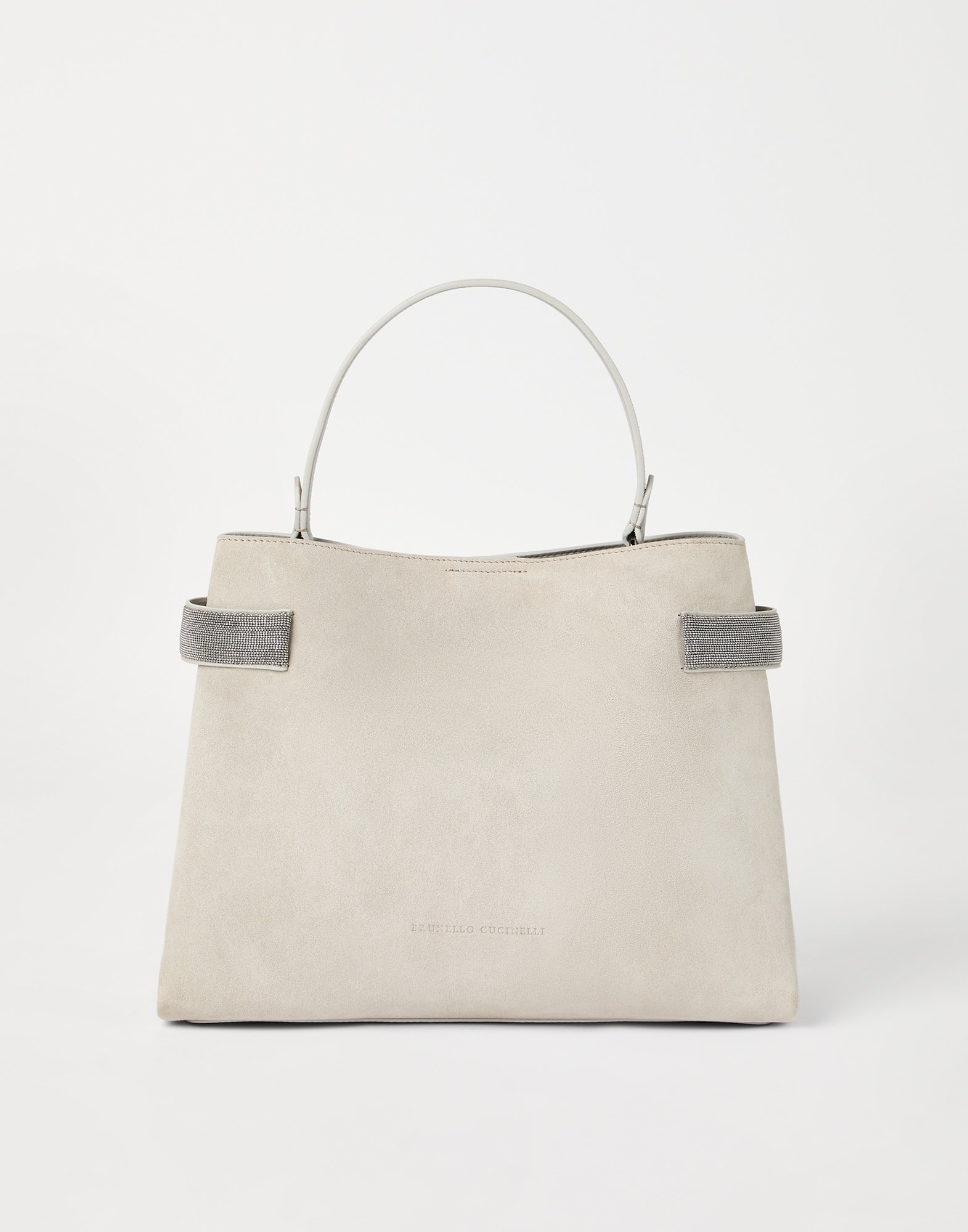 Essence top-handle bag in suede with precious bands - 1